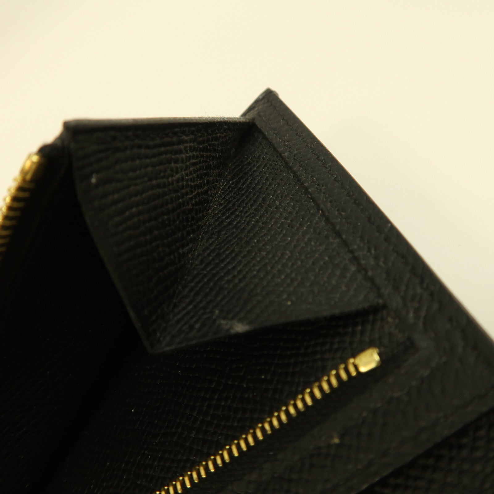 HERMES Epsom皮革Bearn Compact Wallet金扣錢包黑色