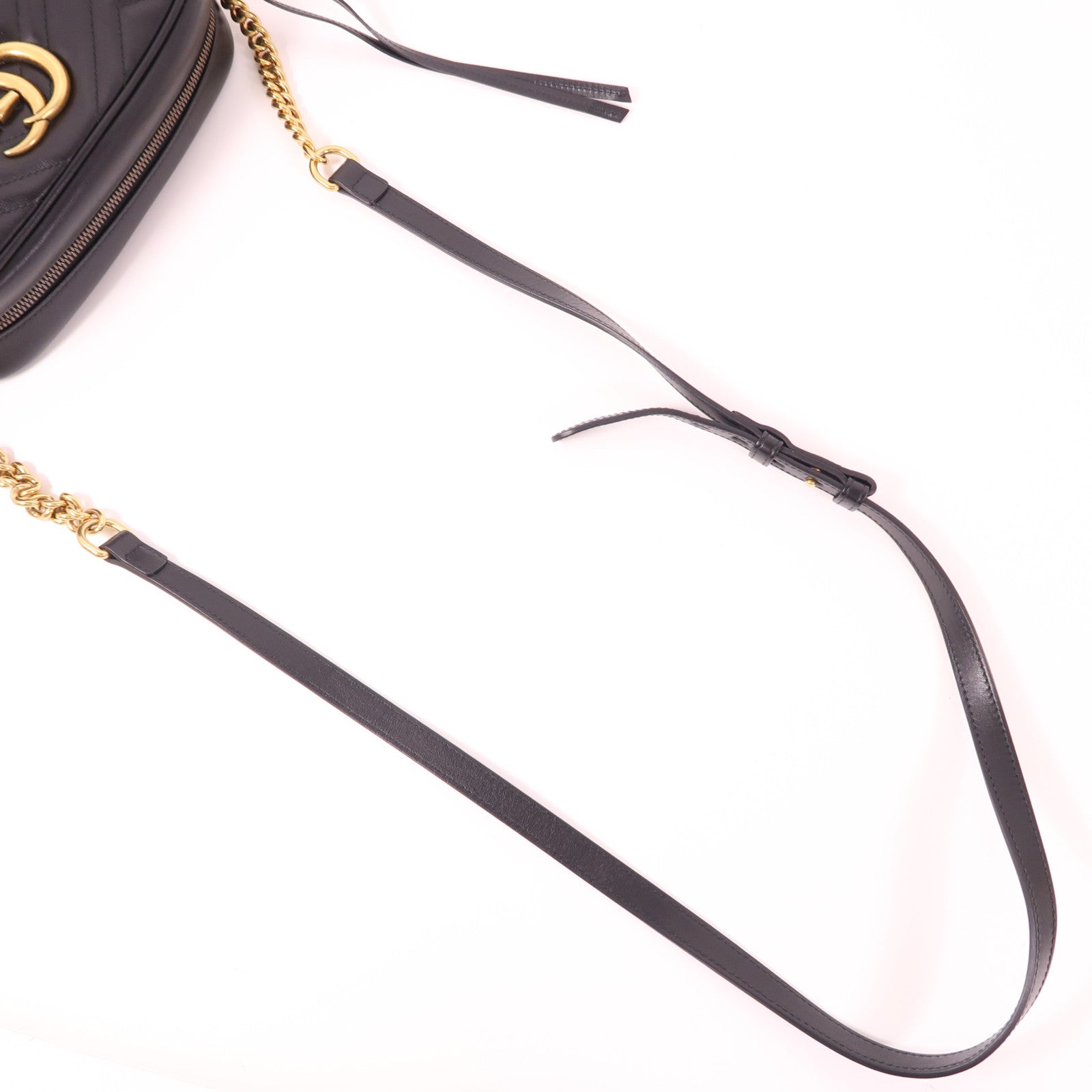 GUCCI 牛皮皮革GG Marmont金扣肩背袋