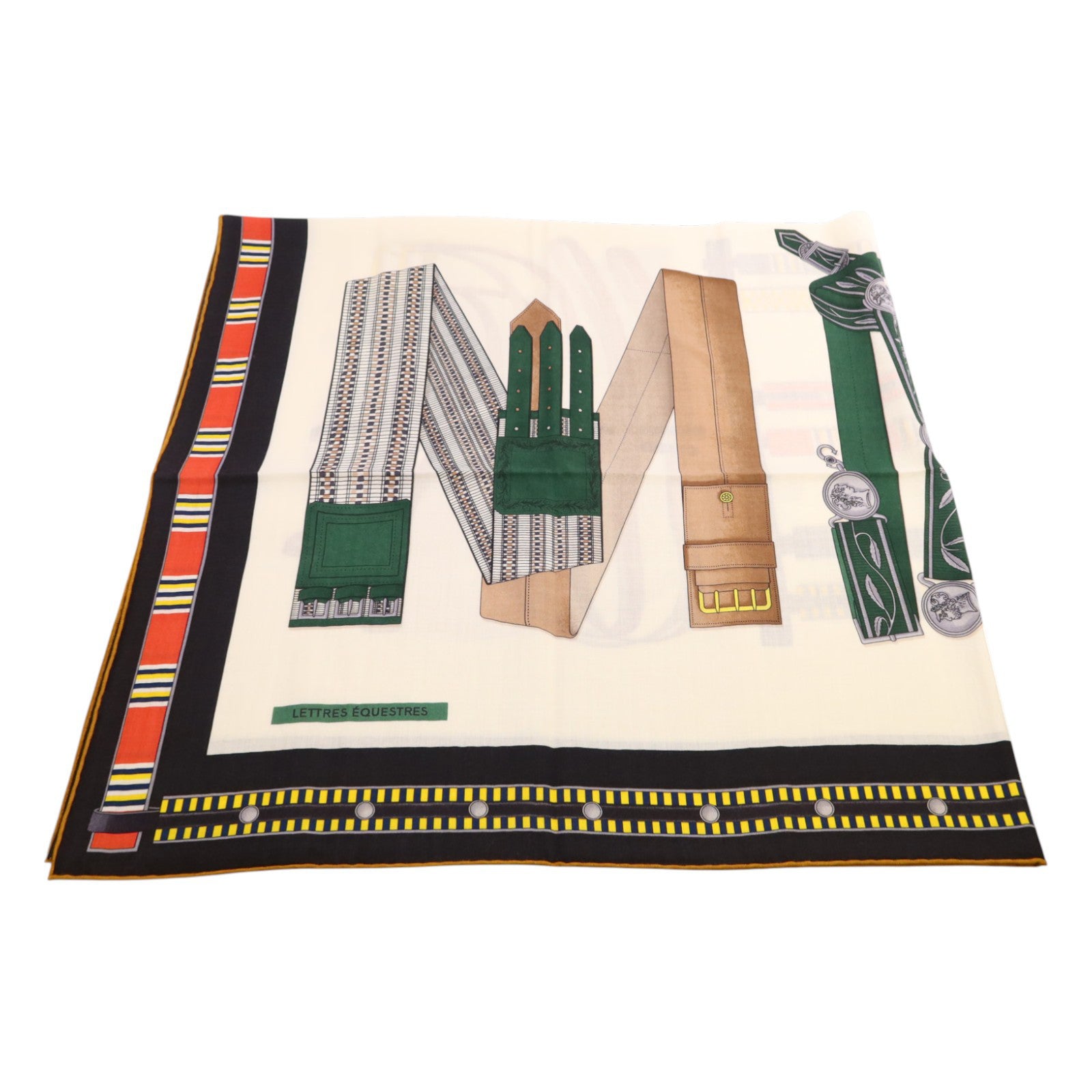 HERMES 【激減優惠】羊絨/絲質Mors A Jouets Bandana Shawl 140絲巾