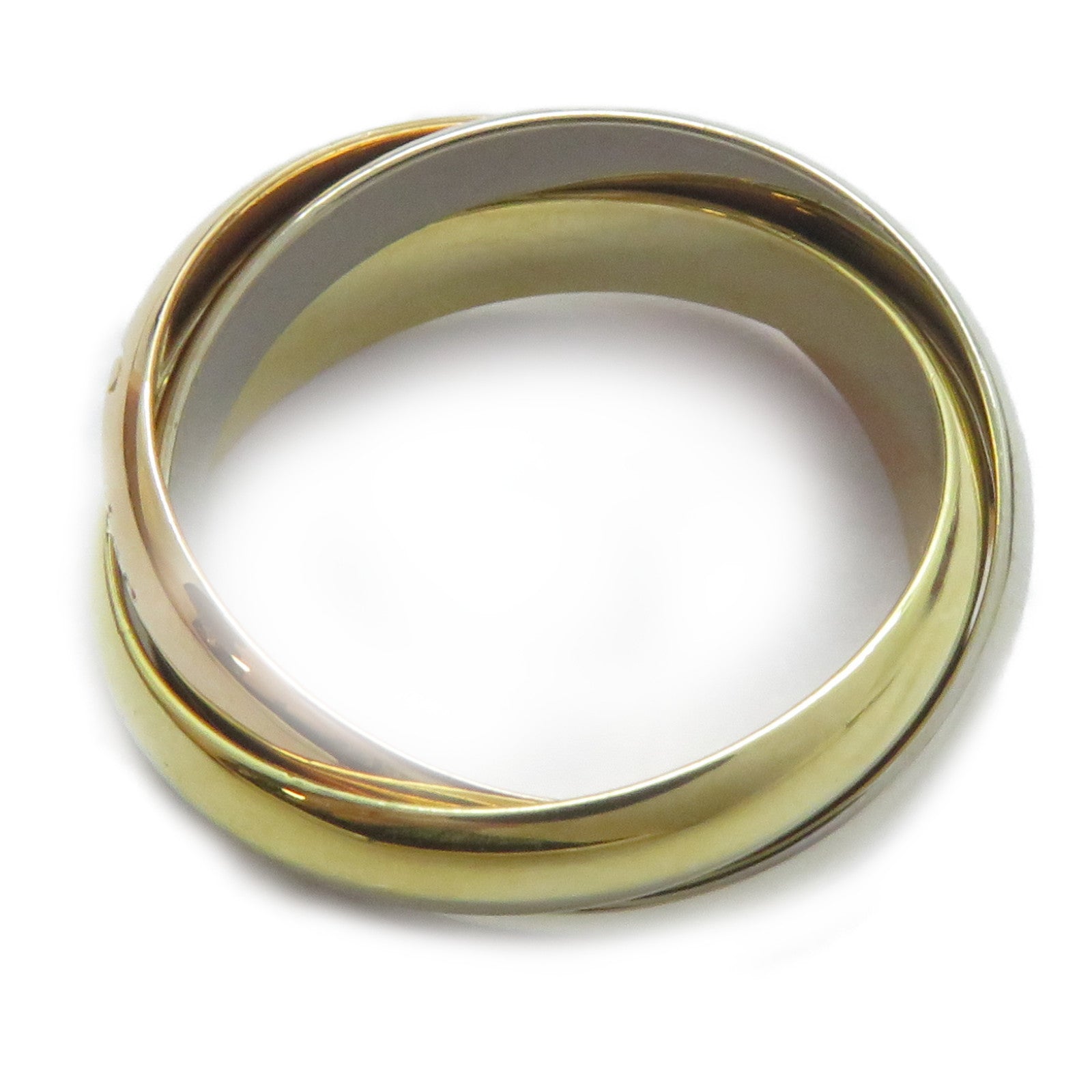 CARTIER 18K黃金/白金/玫瑰金Trinity戒指Cartier#53/US#6.5