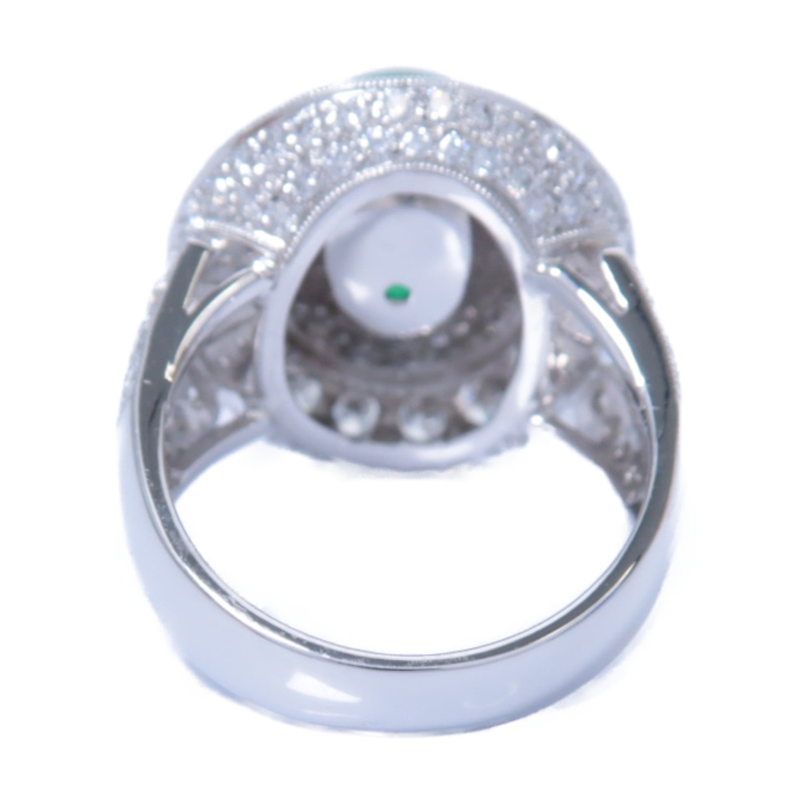JEWELRY 【激減優惠】PT900鉑金Emerald Ring綠寶石戒指US#6.5
