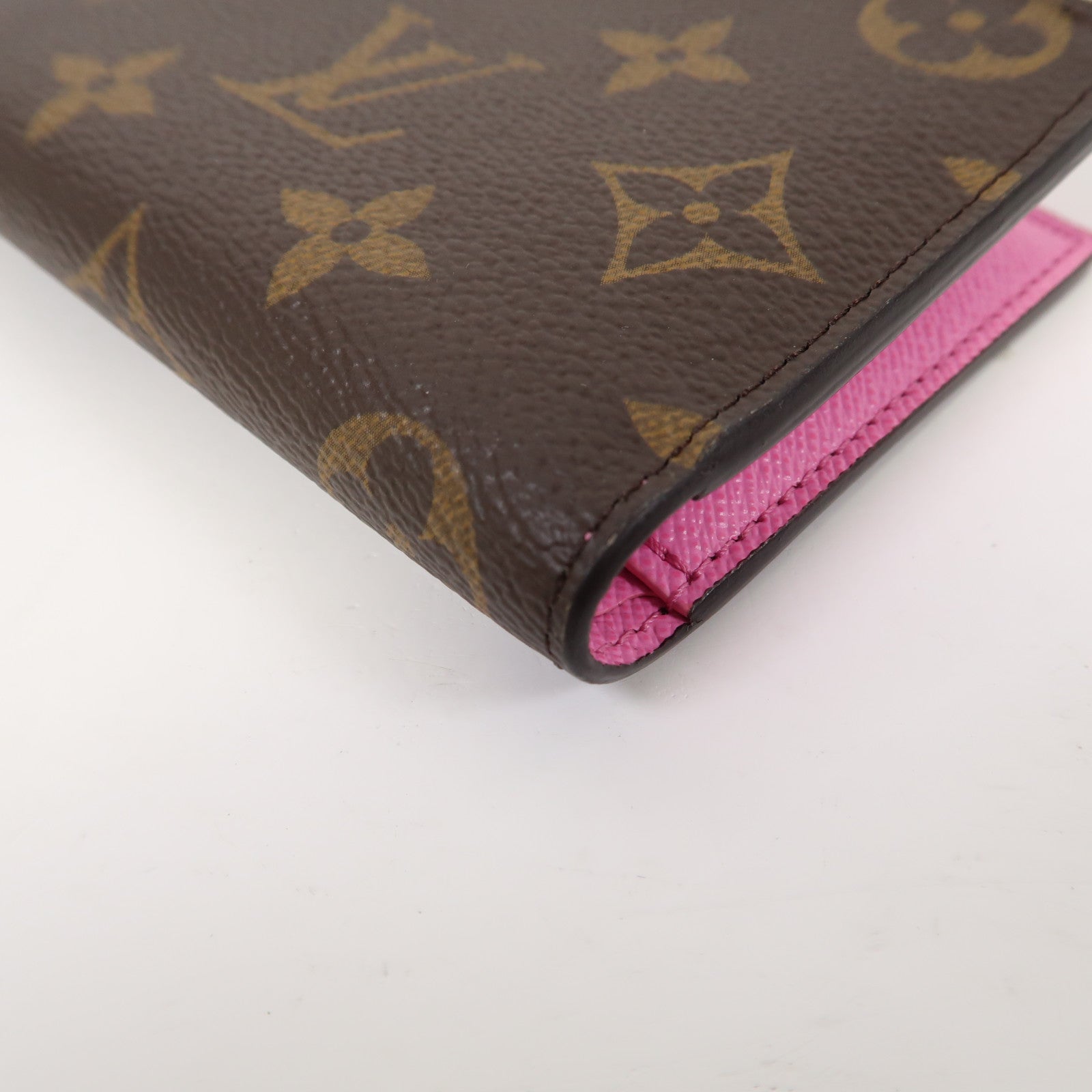 LOUIS VUITTON Monogram Lisa Wallet金扣錢包啡色/粉紅色