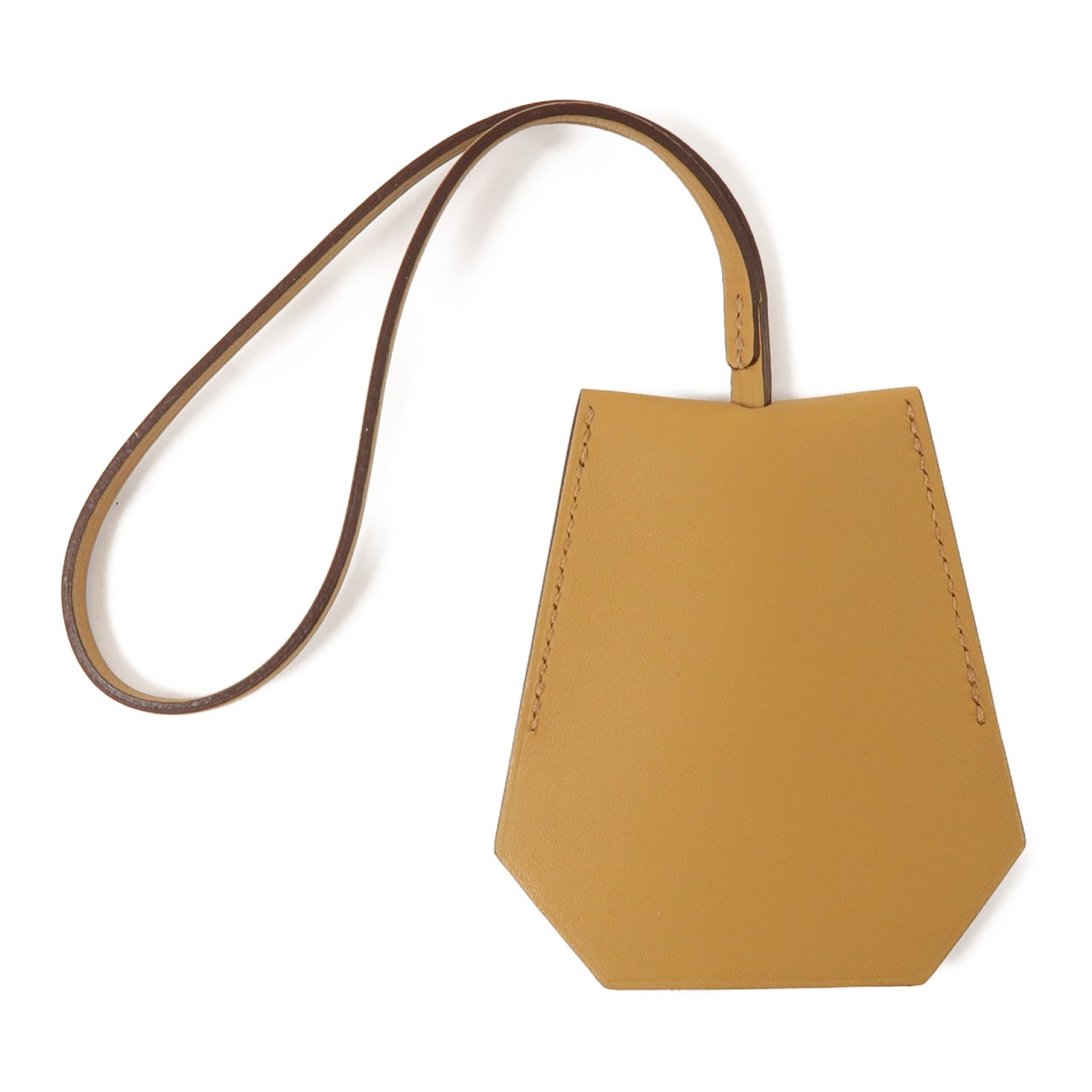 HERMES Swift皮革Key Ring銀扣鑰匙扣啡色