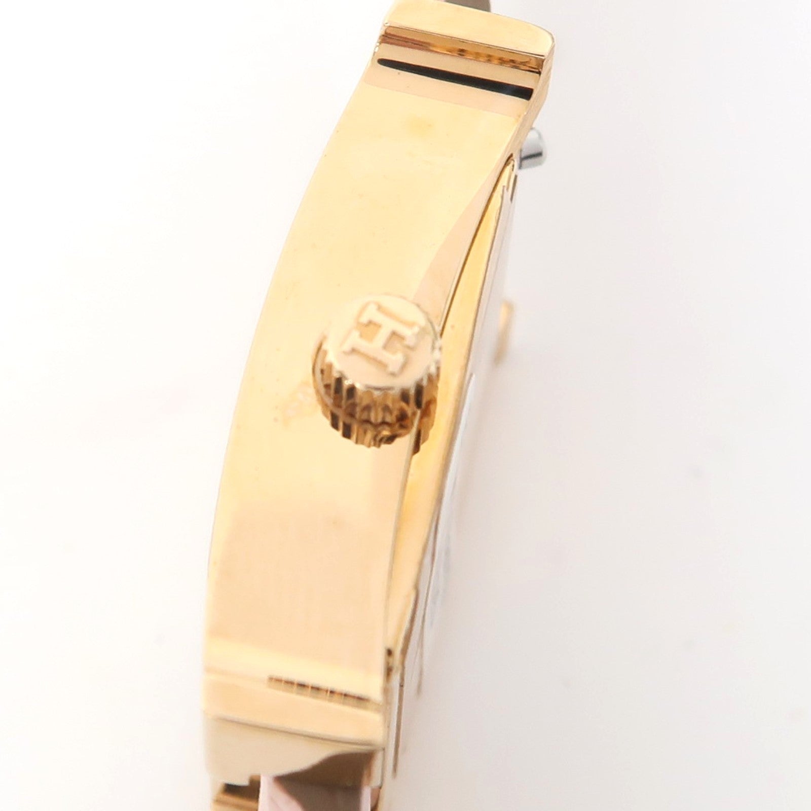 HERMES Heure H Mini Model 21mm不鏽鋼/皮革帶手錶石英機芯粉紅色
