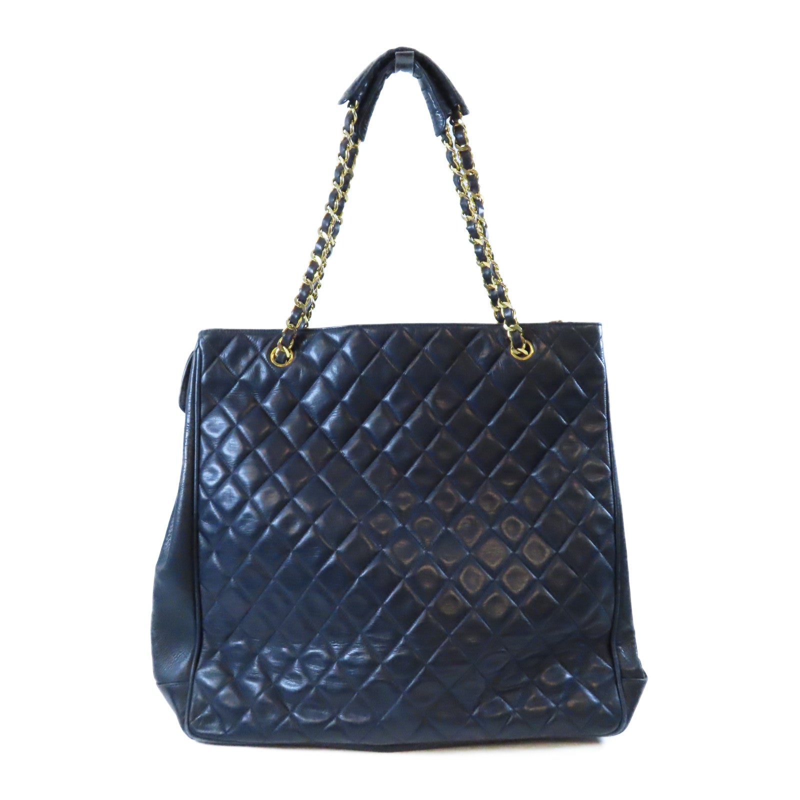 CHANEL 【均一特價】菱格羊皮皮革Chain Shoulder Bag金扣鏈帶肩背袋藍色