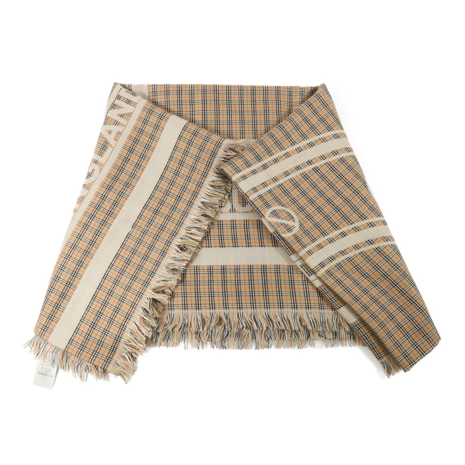 BURBERRY 絲質/羊毛Scarf圍巾啡色