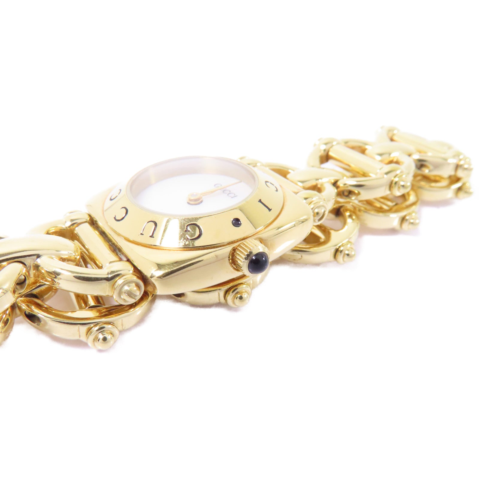 GUCCI Horsebit Chain Watch不鏽鋼手錶石英機芯白色