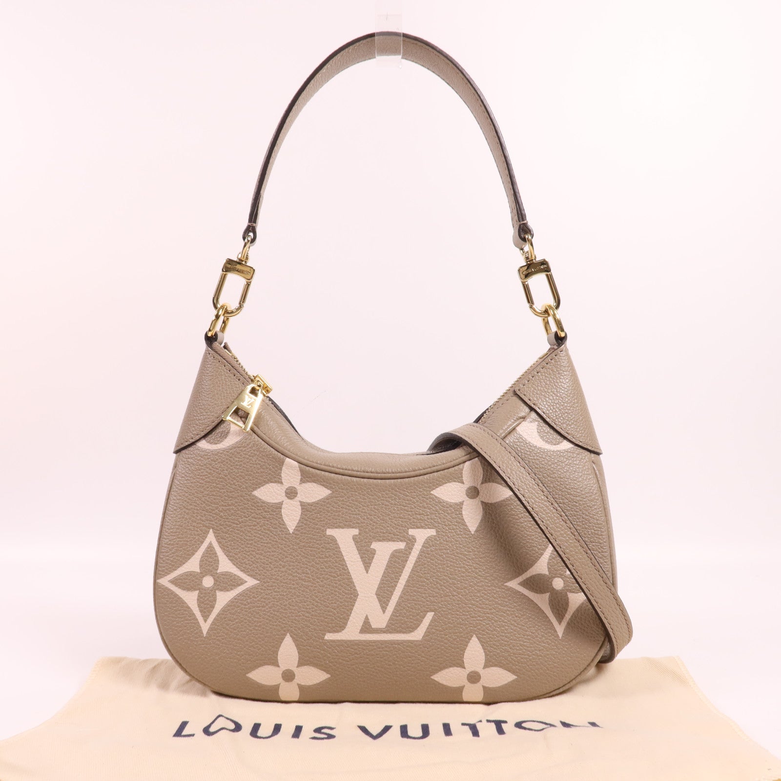 LOUIS VUITTON Monogram Empreinte Bagatelle金扣手挽肩背兩用袋