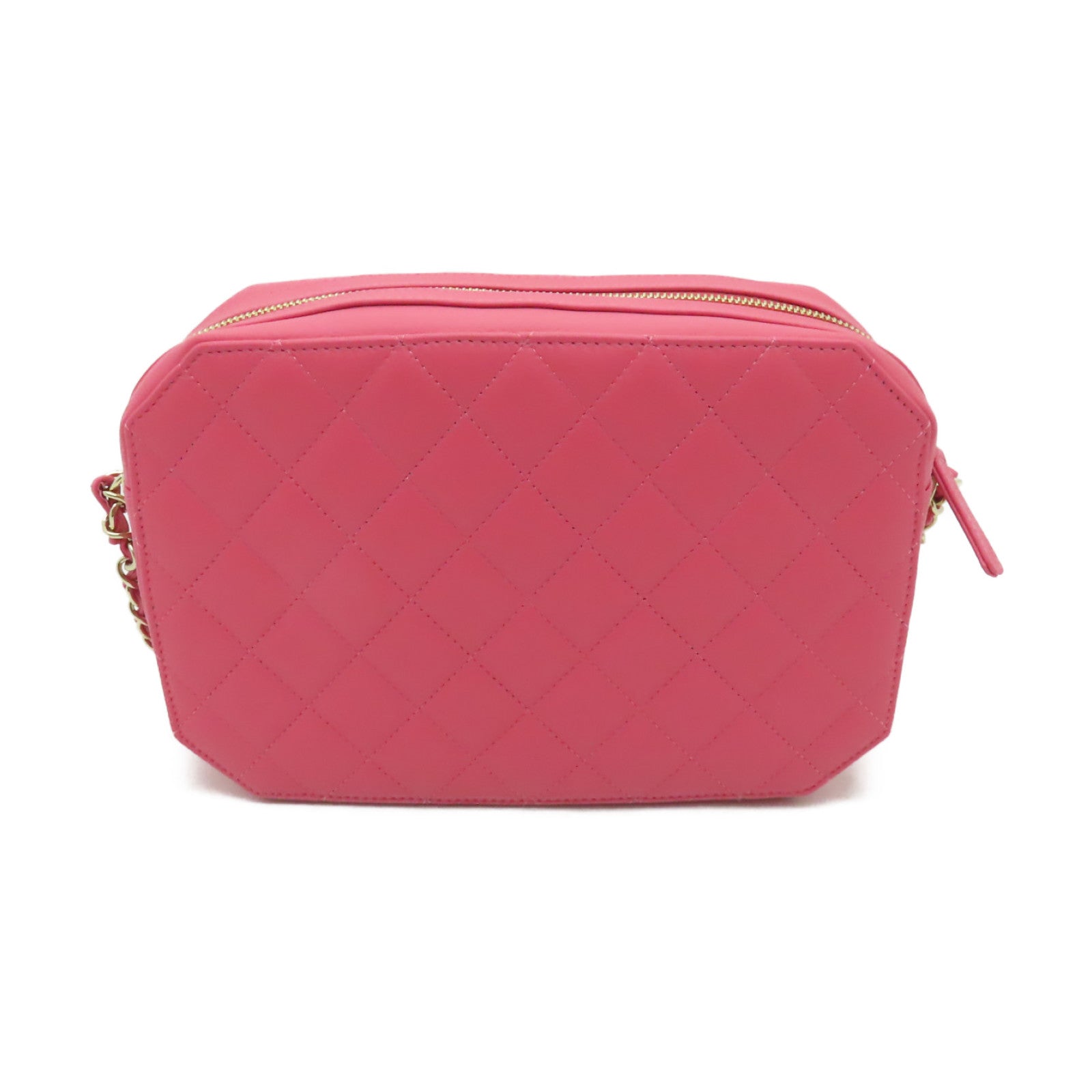 CHANEL 【清倉大減價】牛皮皮革Chain Shoulder Bag金扣鏈帶肩背袋粉紅色