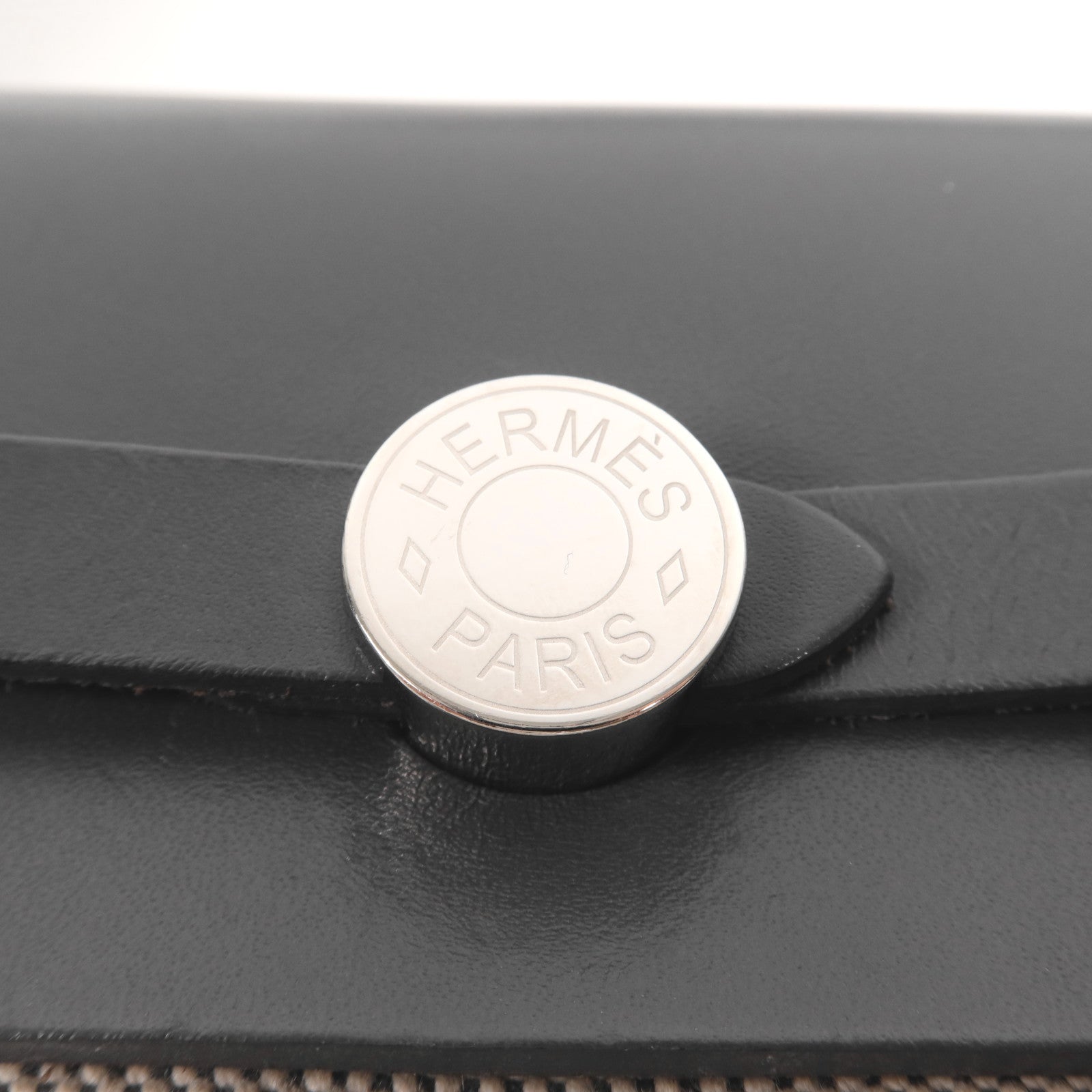 HERMES 【激減優惠】Toile H帆布Mini Herbag銀扣肩背袋Ardoise