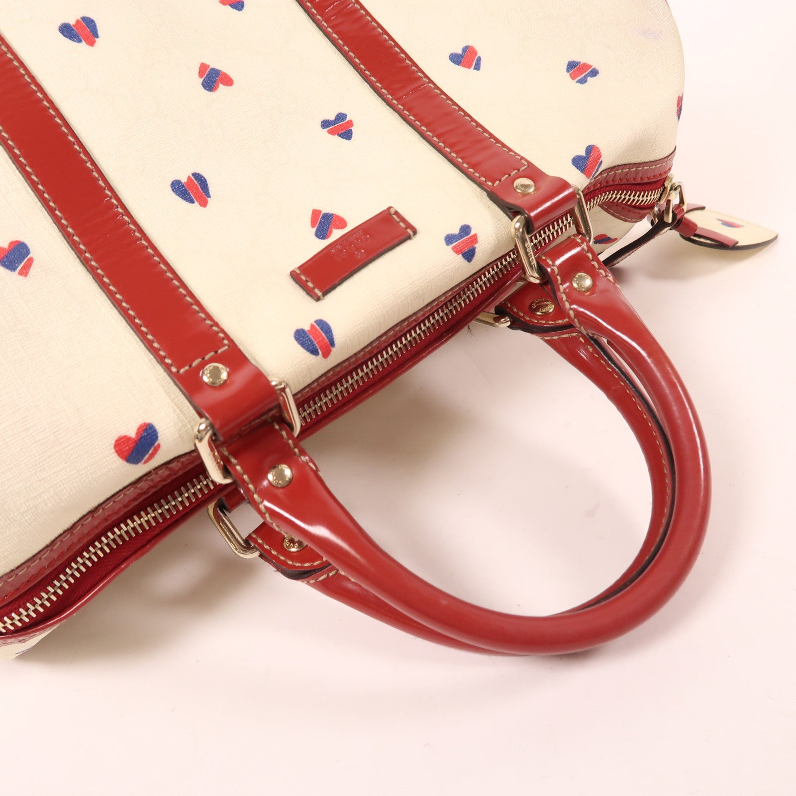 GUCCI 塗層帆布/牛皮皮革Hand Bag金扣手挽袋