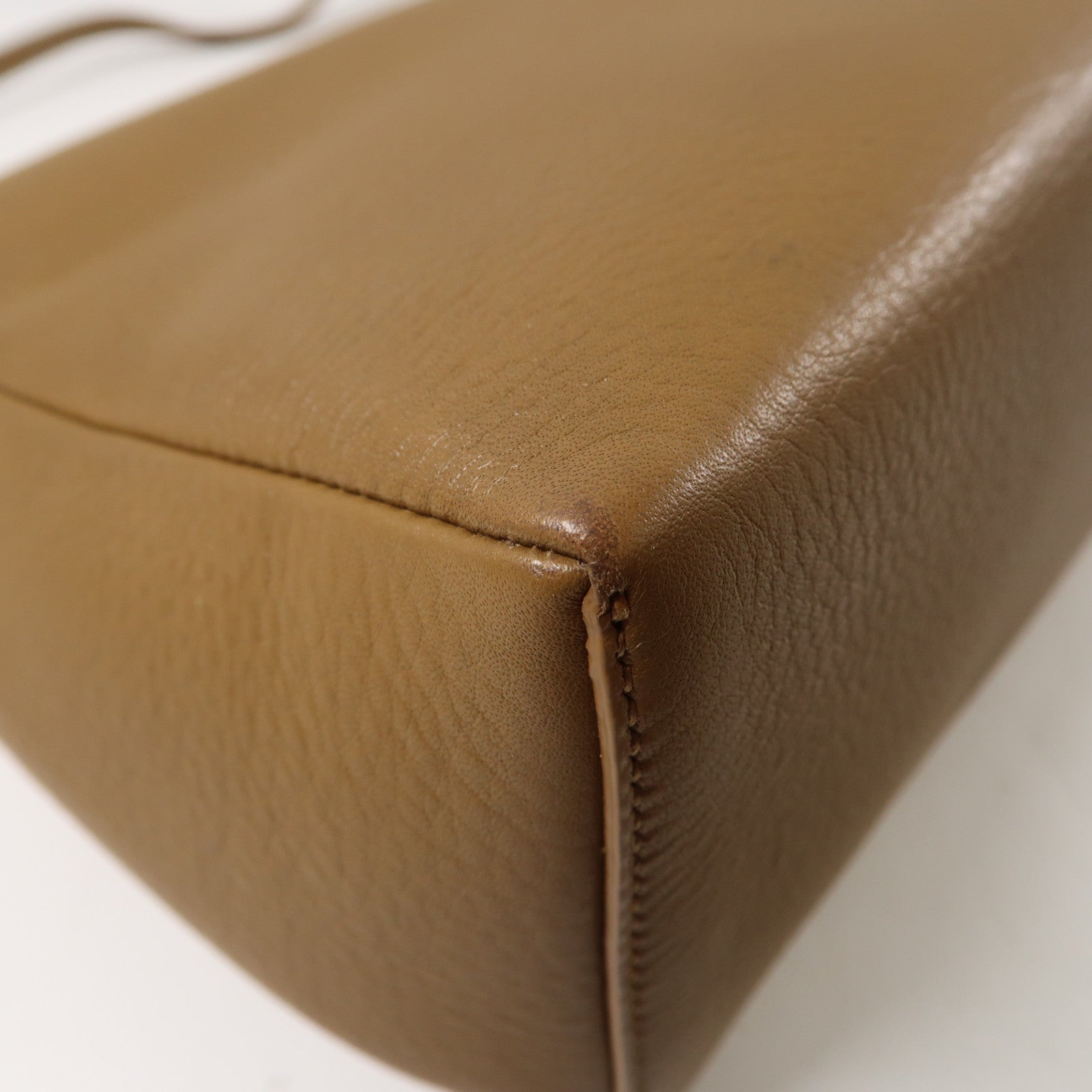 Loro Piana 牛皮皮革Extra Bag L27銀扣手挽肩背兩用袋啡色