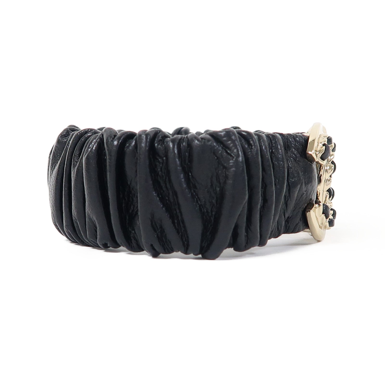 CHANEL 羊皮皮革Bracelet手鐲黑色