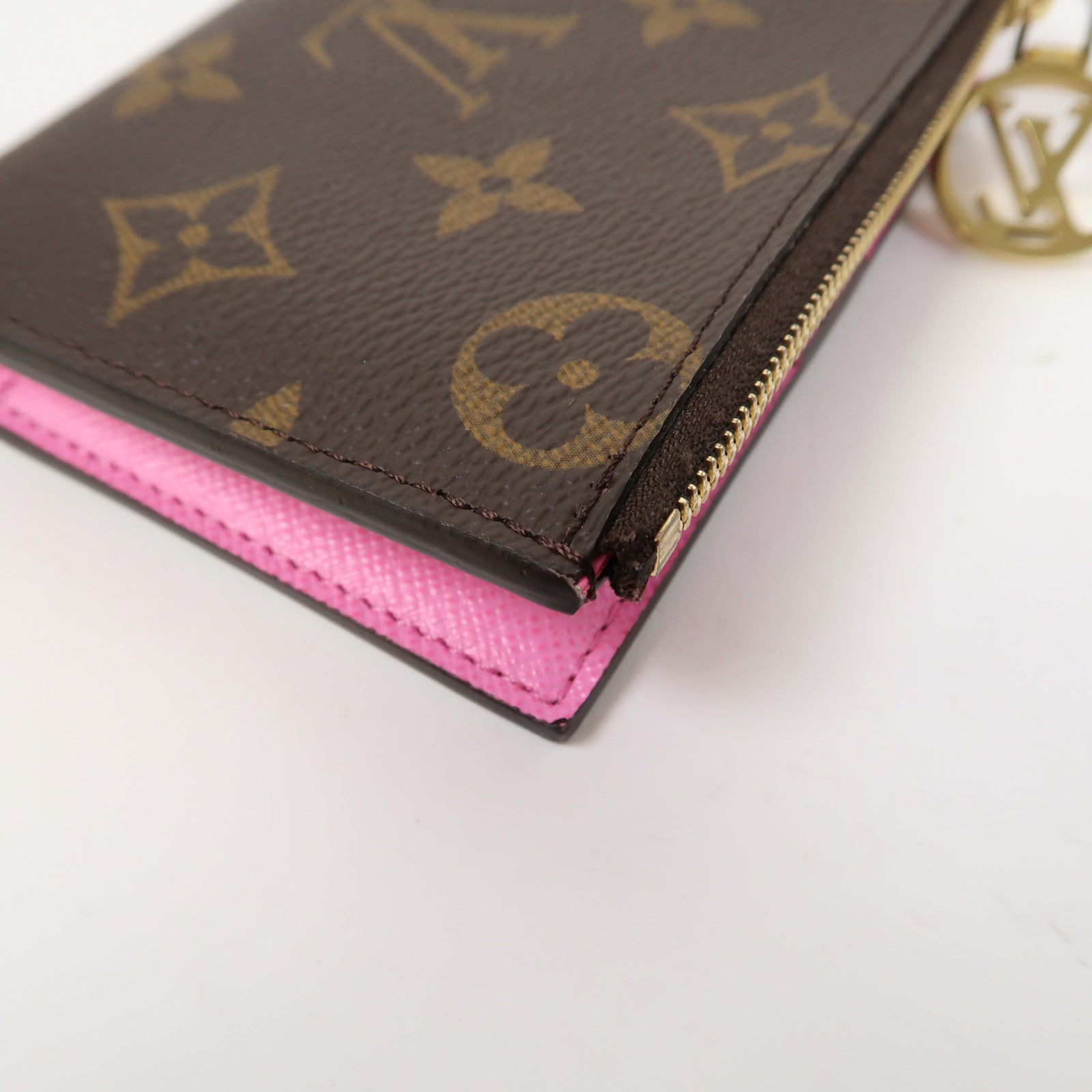 LOUIS VUITTON Monogram Lisa Wallet金扣錢包啡色/粉紅色