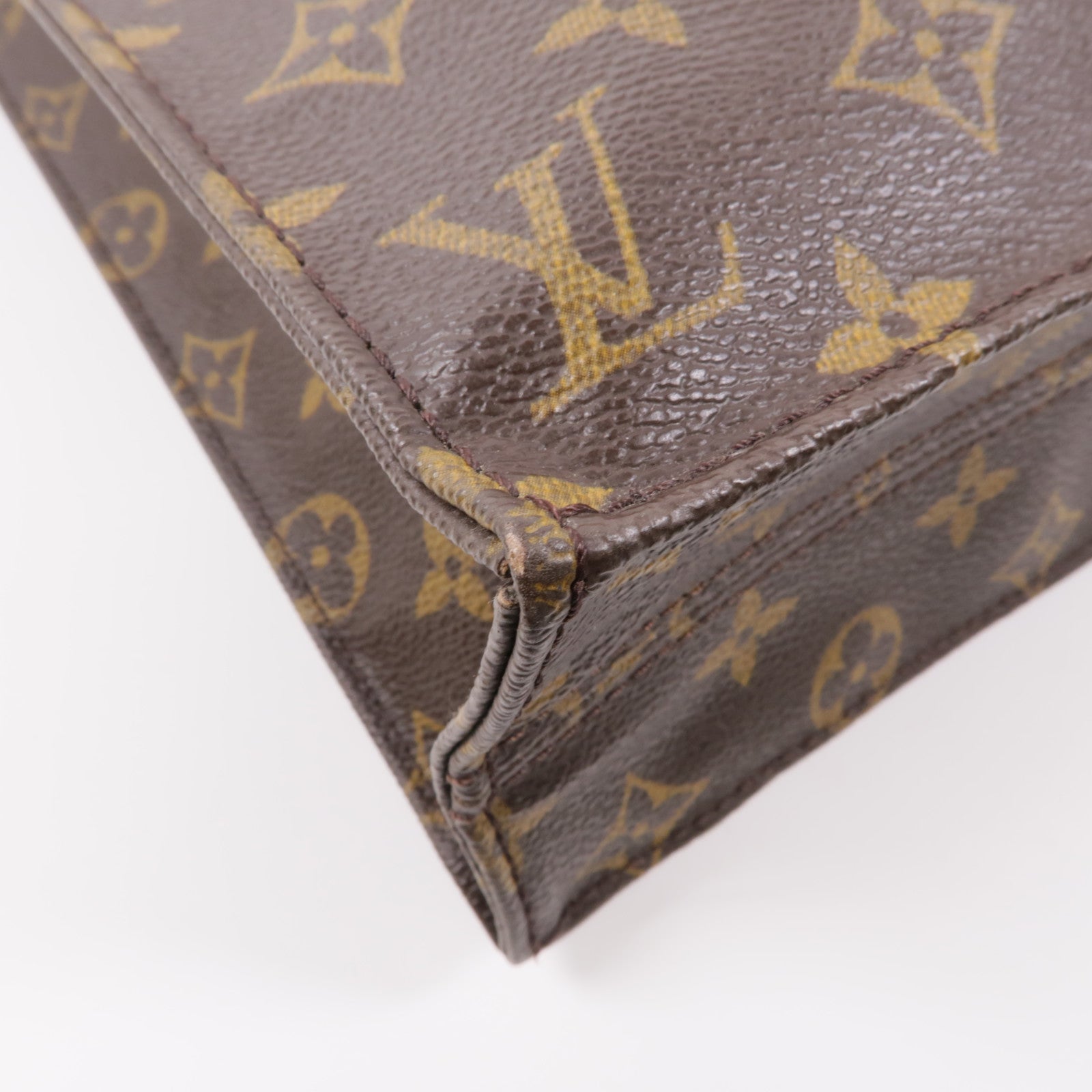 LOUIS VUITTON Monogram Sac Plat金扣手挽袋