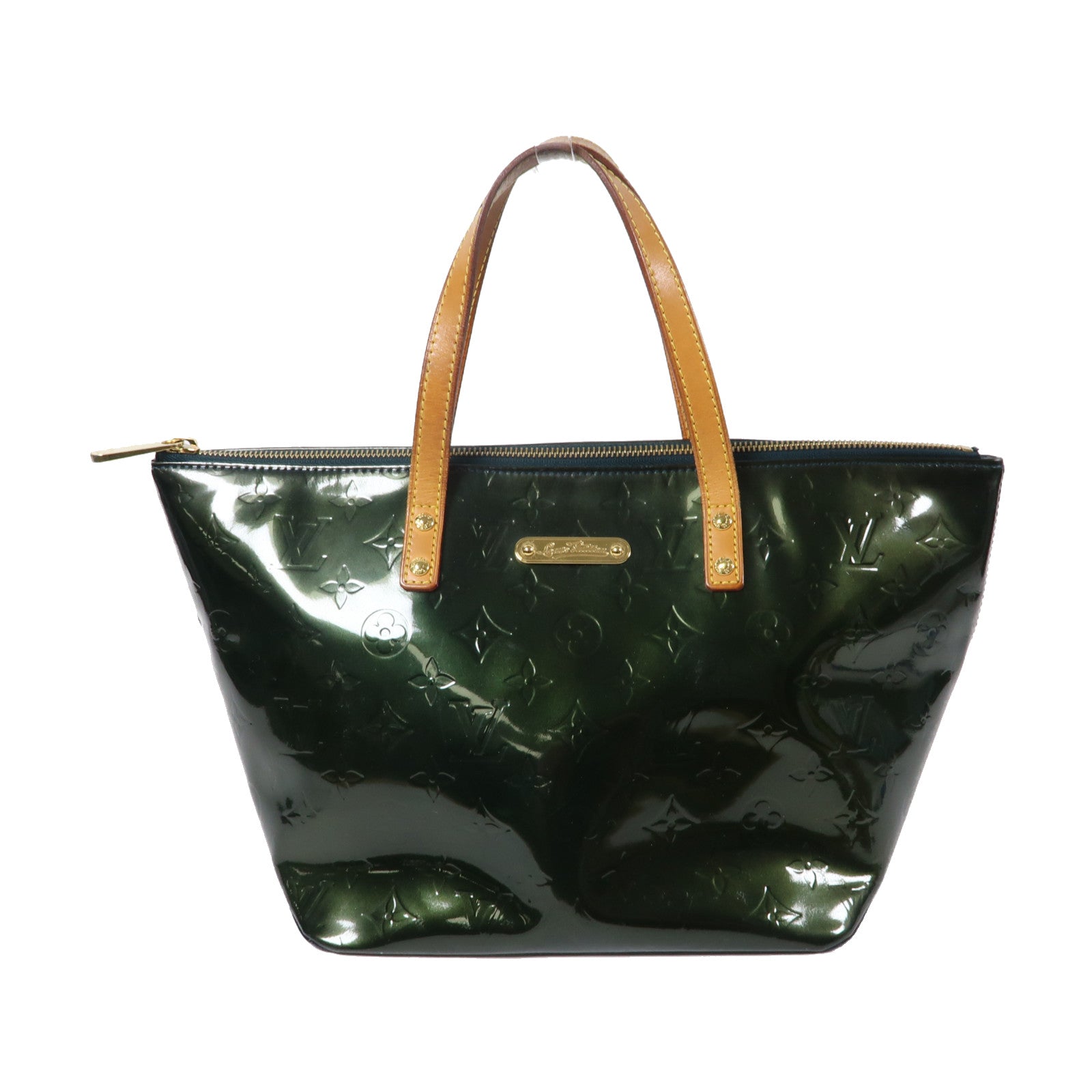 LOUIS VUITTON Vernis Bellevue PM金扣肩背袋綠色