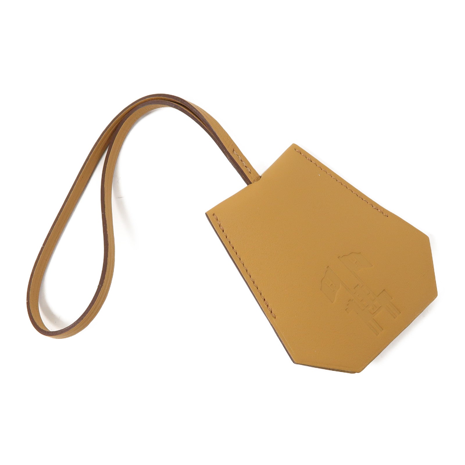 HERMES Swift皮革Key Ring銀扣鑰匙扣啡色