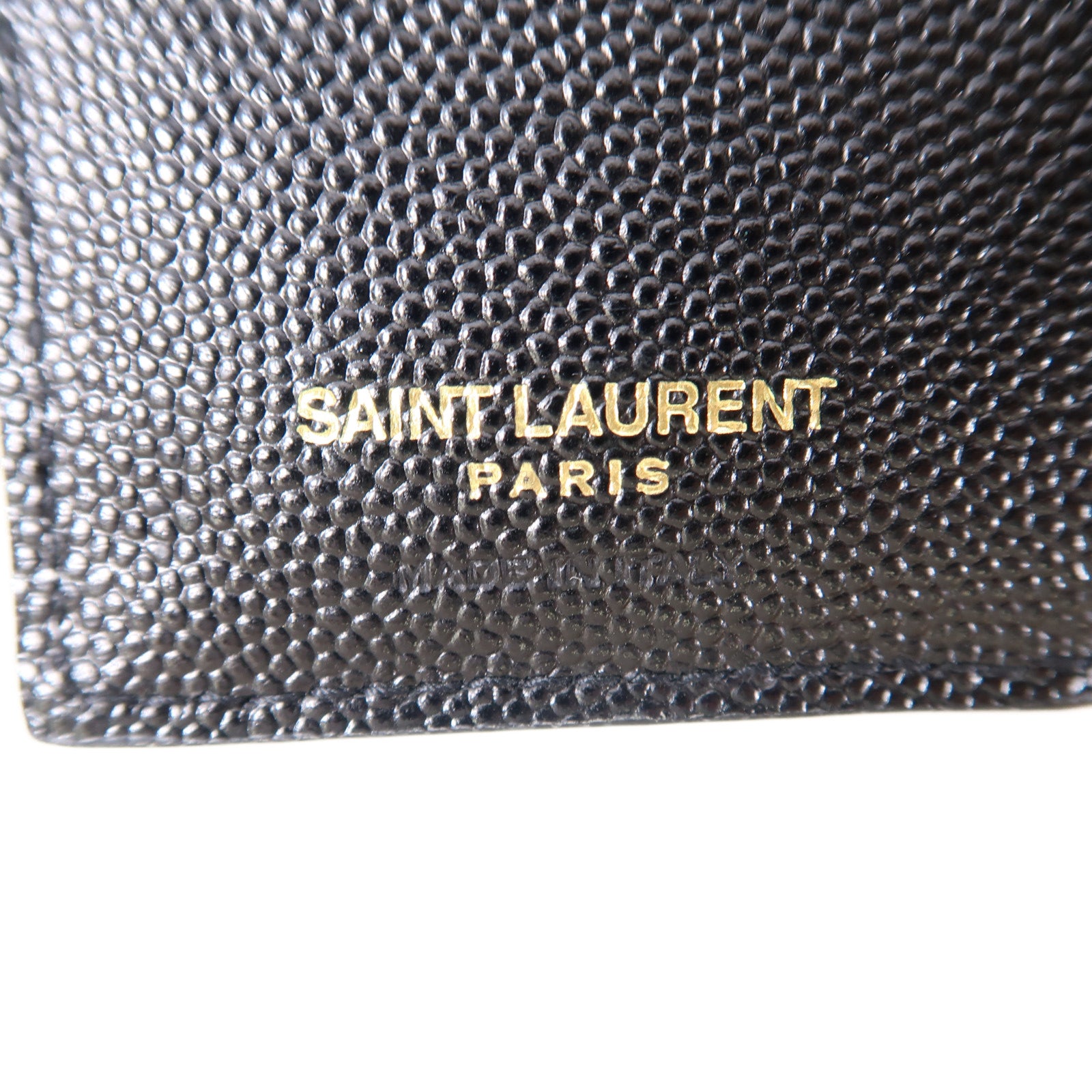SAINT LAURENT 牛皮皮革Wallet金扣錢包黑色
