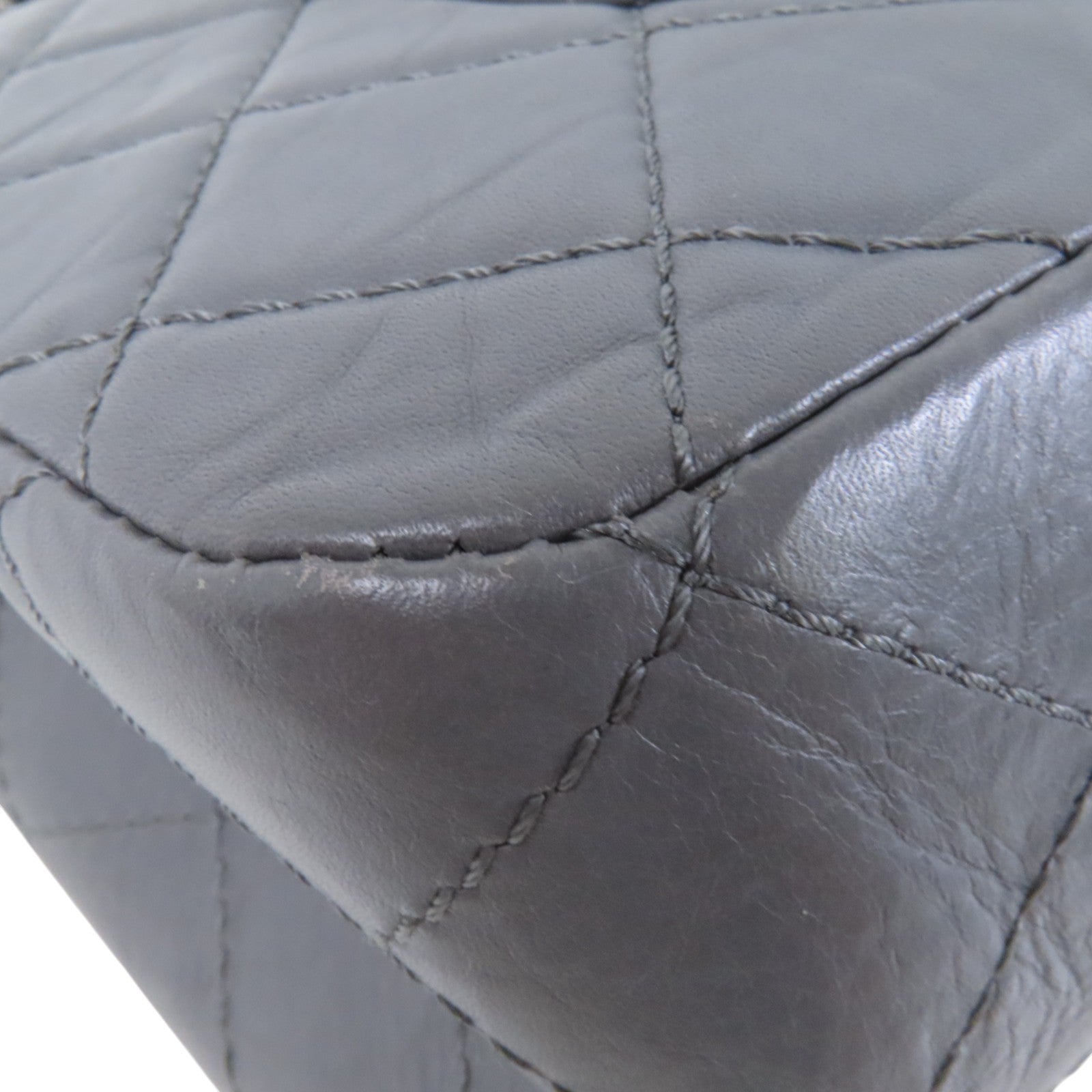 CHANEL 牛皮皮革2.55銀扣鏈帶肩背袋