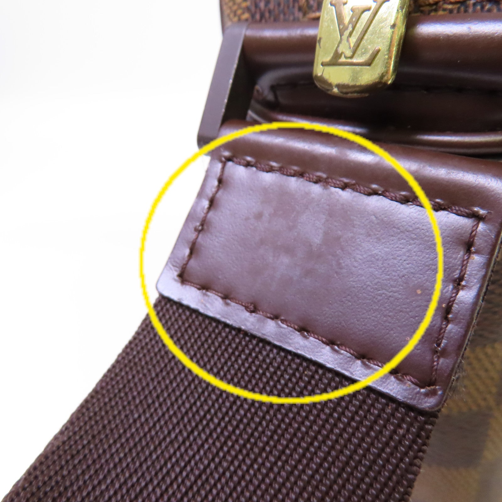 LOUIS VUITTON Damier Ebene Olav PM Shoulder Bag金扣肩背袋啡色