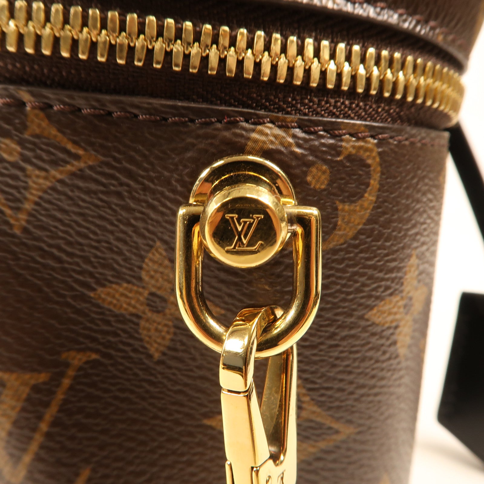 LOUIS VUITTON Monogram Reverse Vanity PM金扣手挽肩背兩用袋棕色
