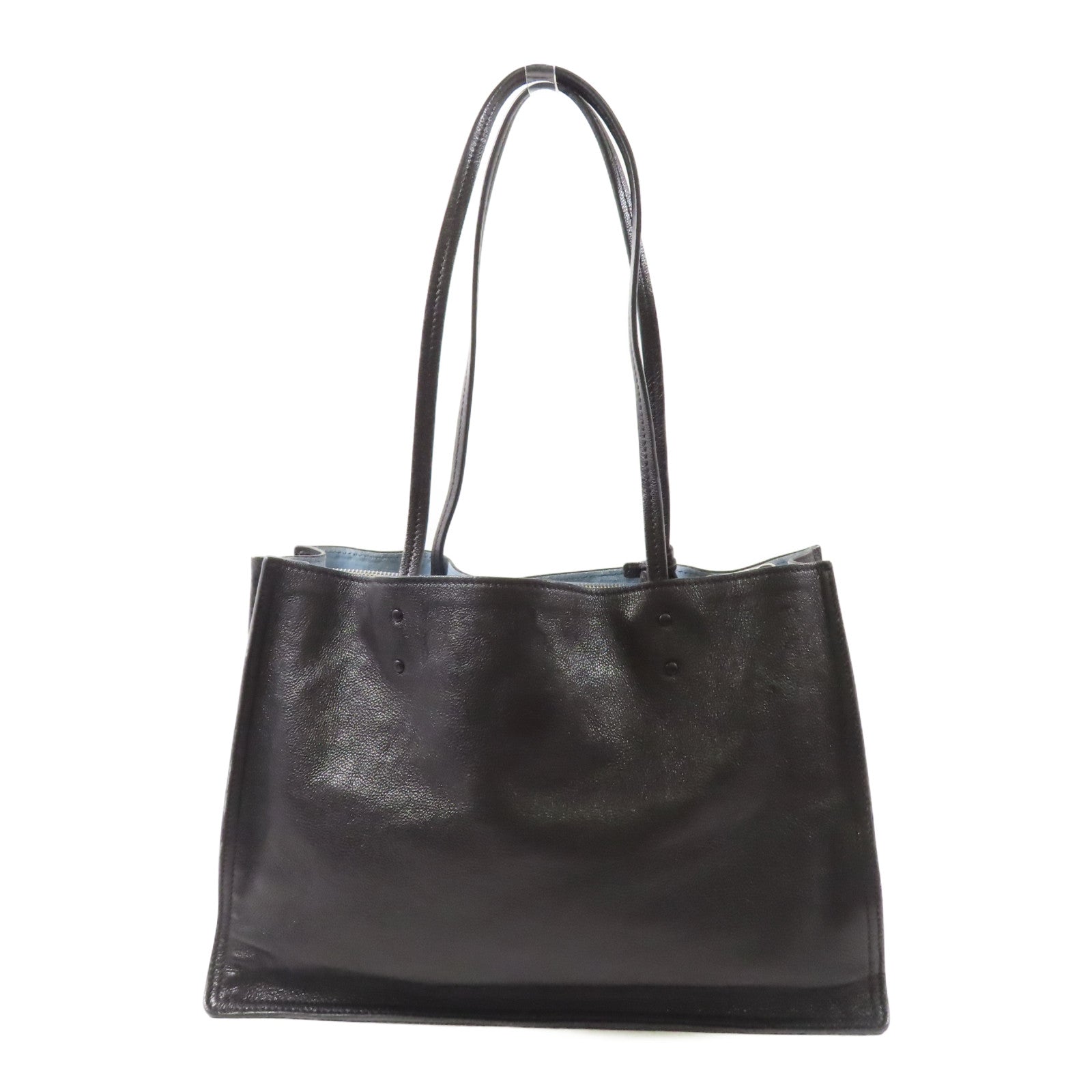 PRADA Glace Calf牛皮皮革/麂皮皮革Tote Bag銀扣肩背袋