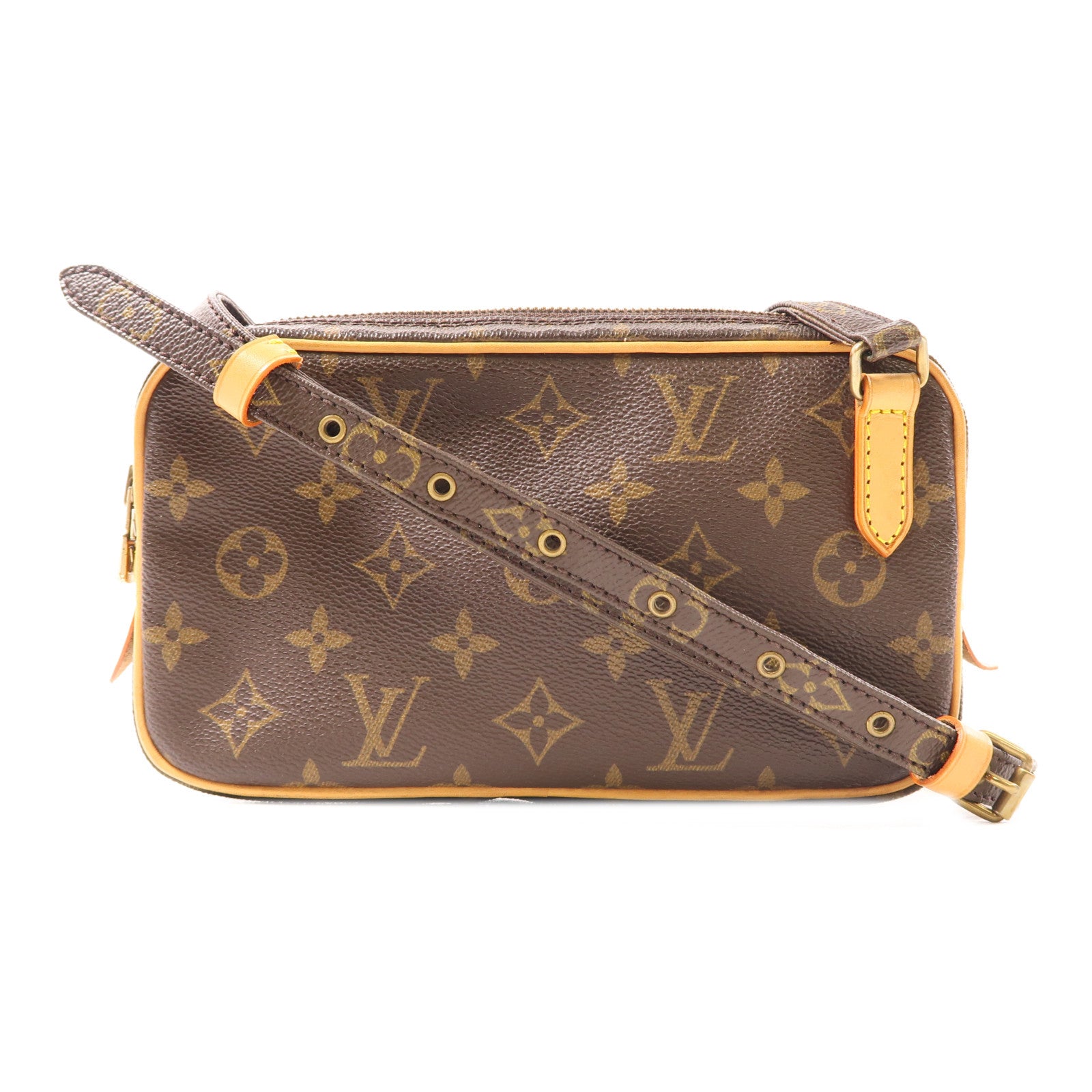 LOUIS VUITTON Monogram Marly Bandouliere金扣肩背袋棕色