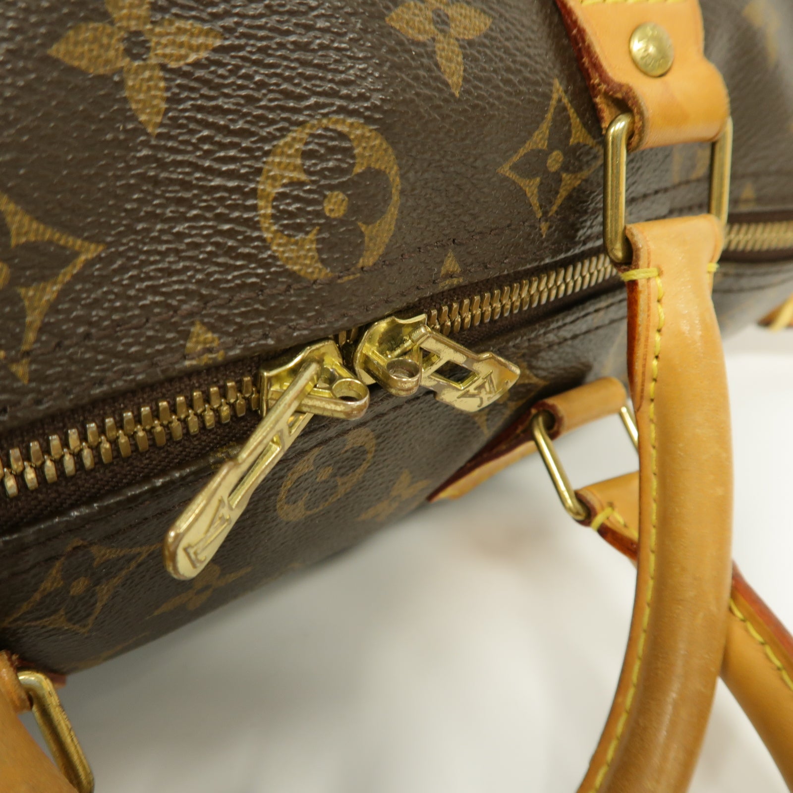 LOUIS VUITTON Monogram Speedy Bandouliere 30金扣手挽肩背兩用袋棕色