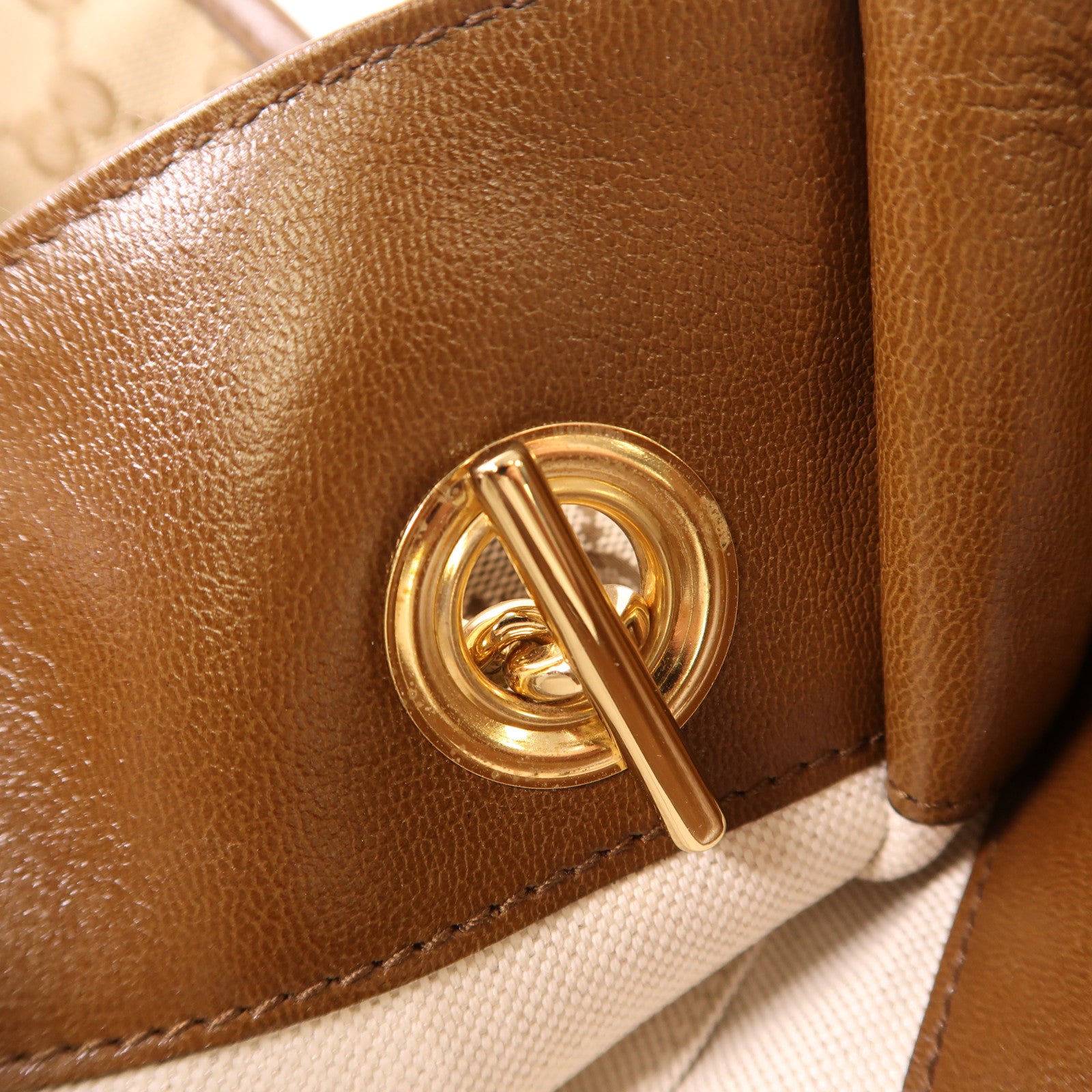 GUCCI GHW Horsebit 2 Way Shoulder Tote Bag 621144 GG Canvas Leather Brown