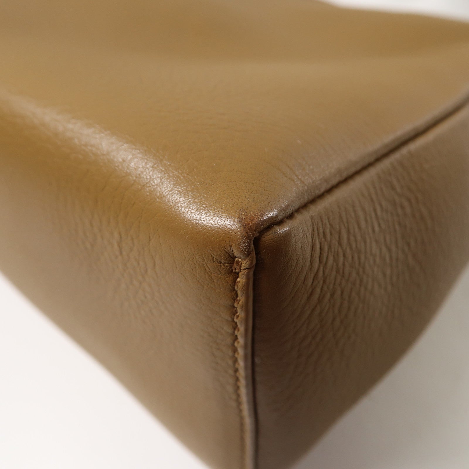 Loro Piana 牛皮皮革Extra Bag L27銀扣手挽肩背兩用袋啡色