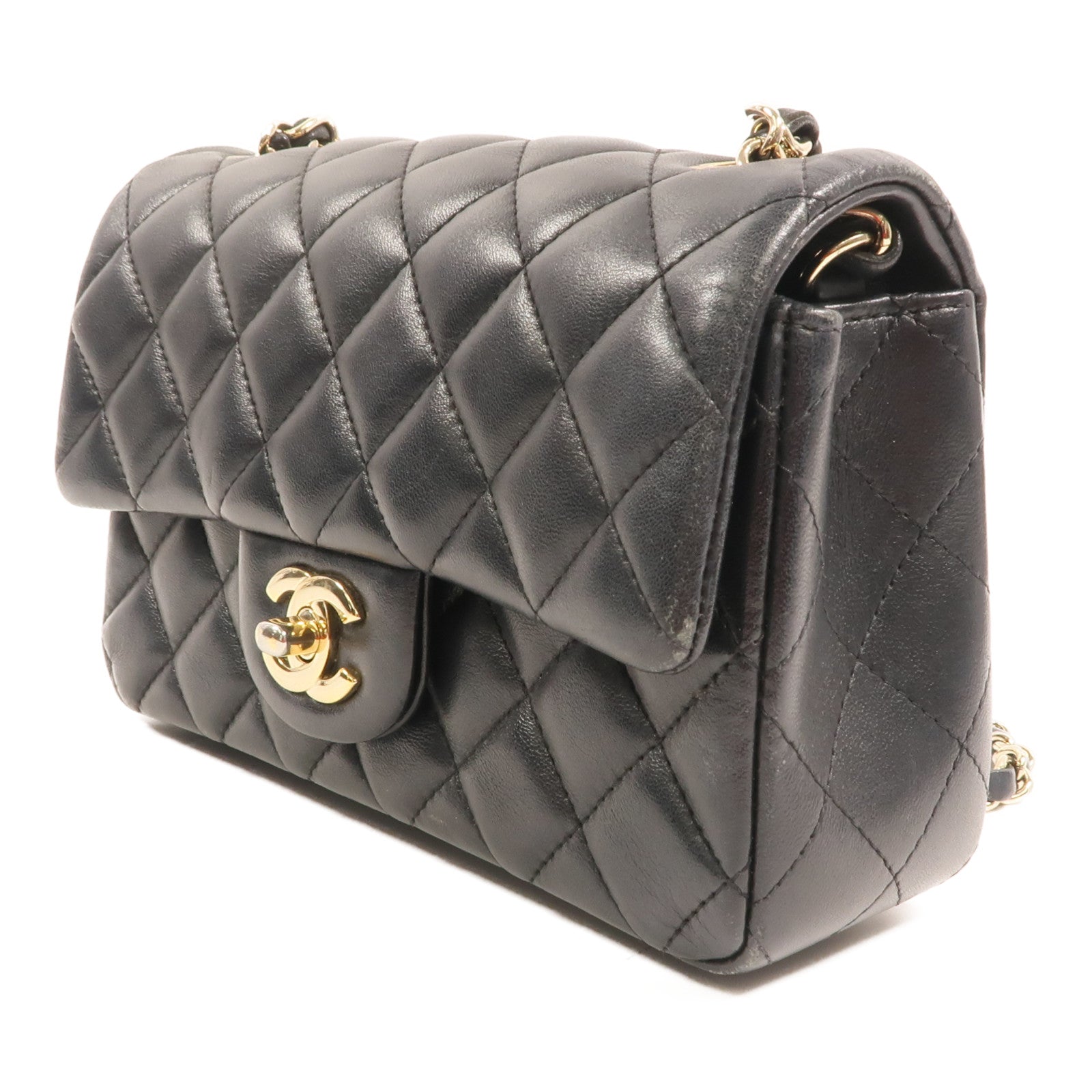 CHANEL 羊皮皮革Chain Shoulder金扣鏈帶肩背袋