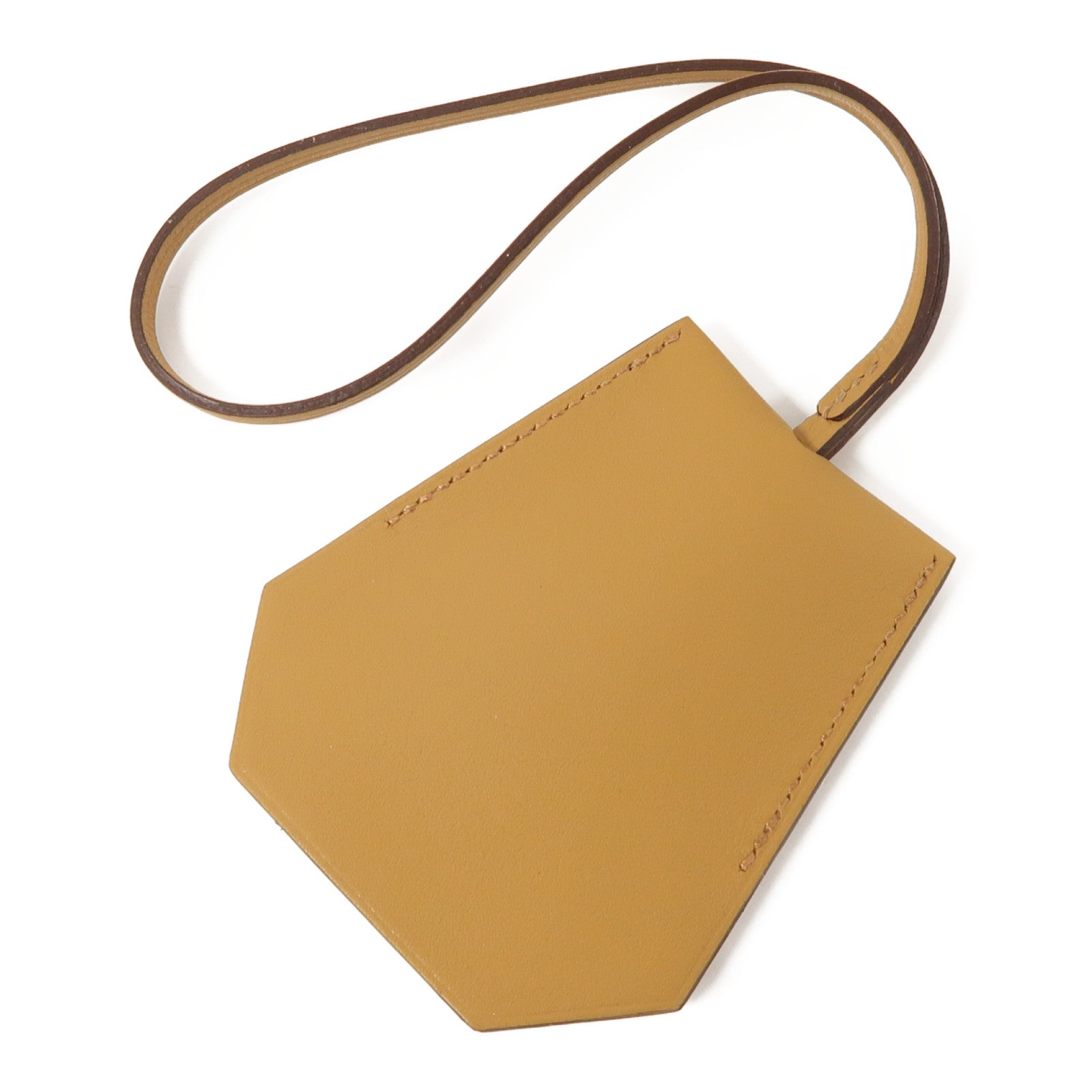 HERMES Swift皮革Key Ring銀扣鑰匙扣啡色