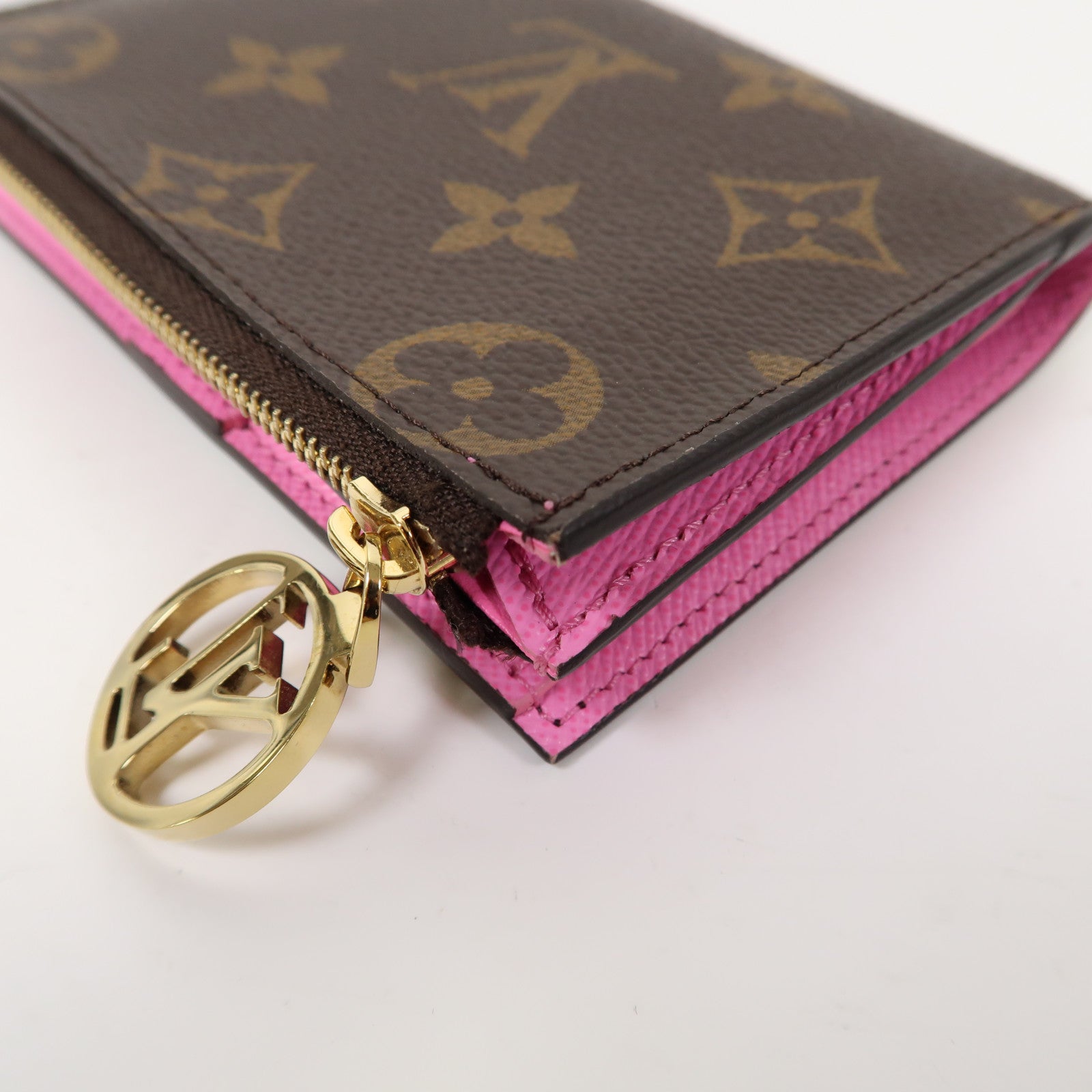 LOUIS VUITTON Monogram Lisa Wallet金扣錢包啡色/粉紅色