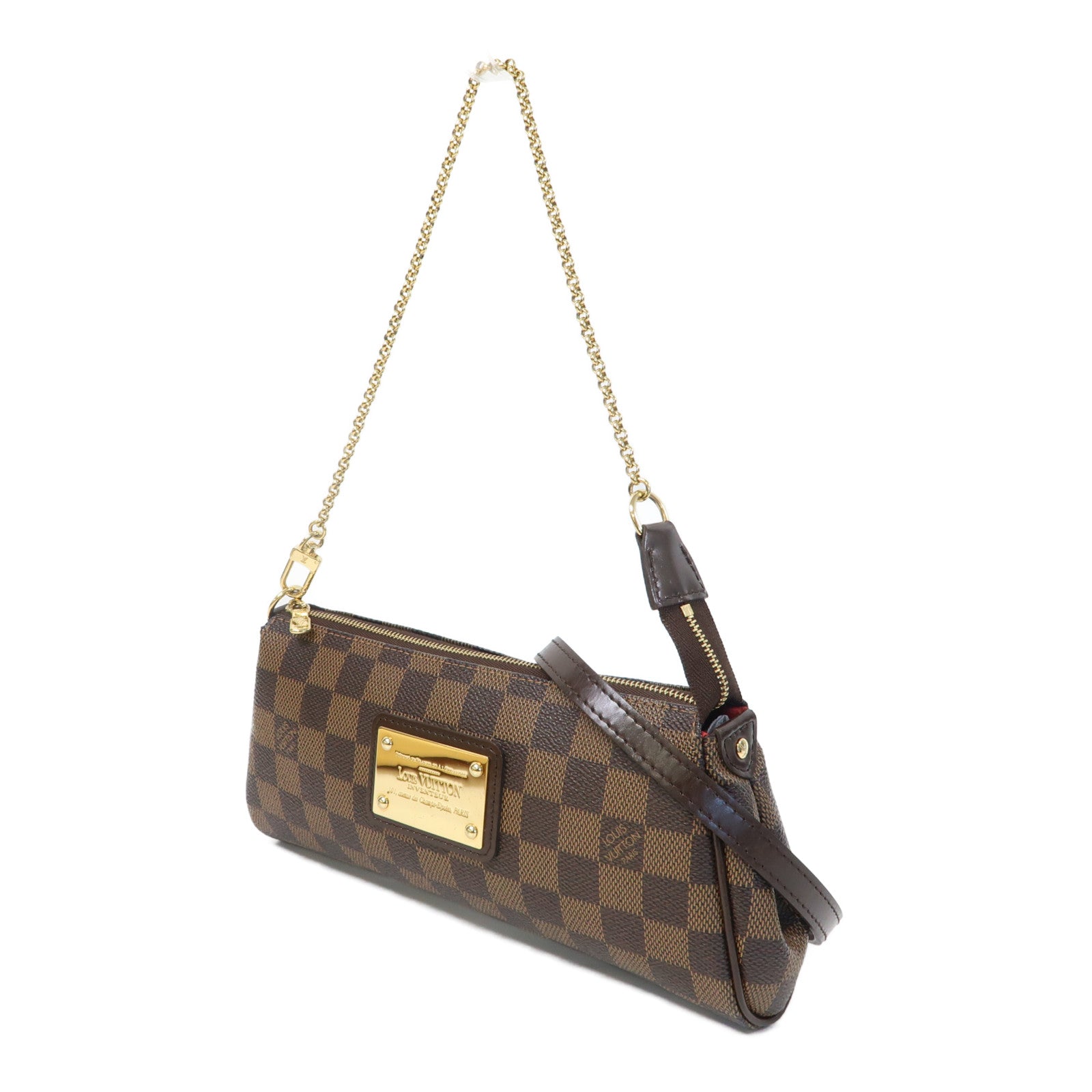 LOUIS VUITTON Damier Eva金扣手挽鏈帶肩背兩用袋啡色