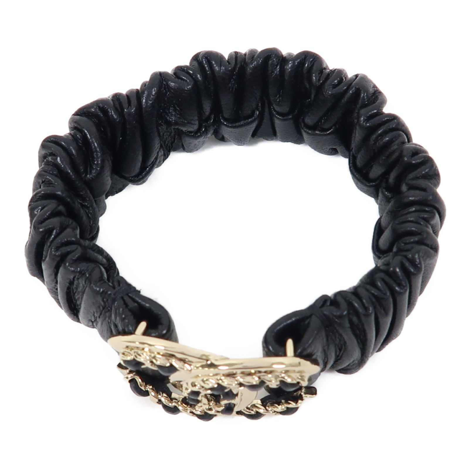 CHANEL 羊皮皮革Bracelet手鐲黑色