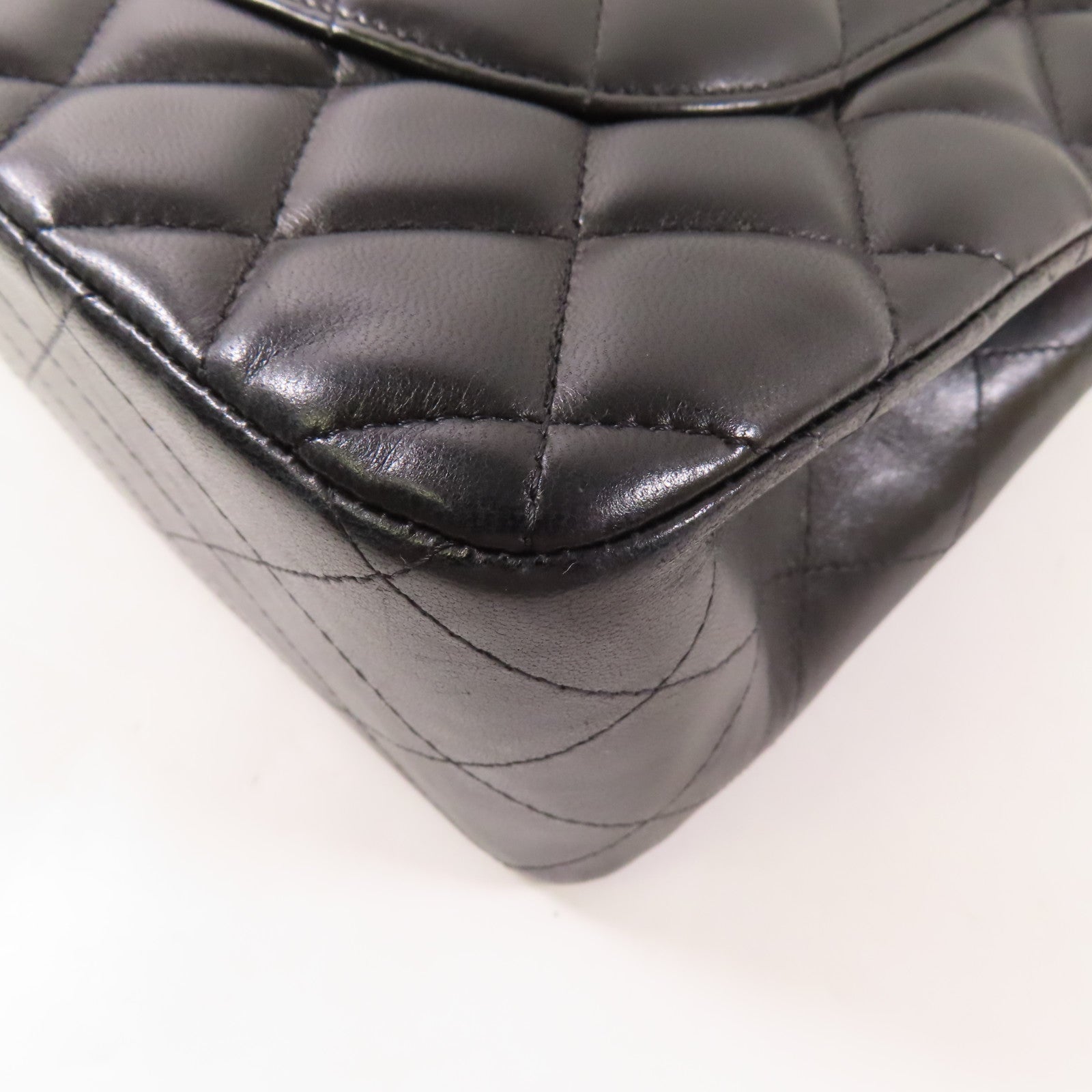 CHANEL 羊皮皮革Large Classic銀扣鏈帶肩背袋