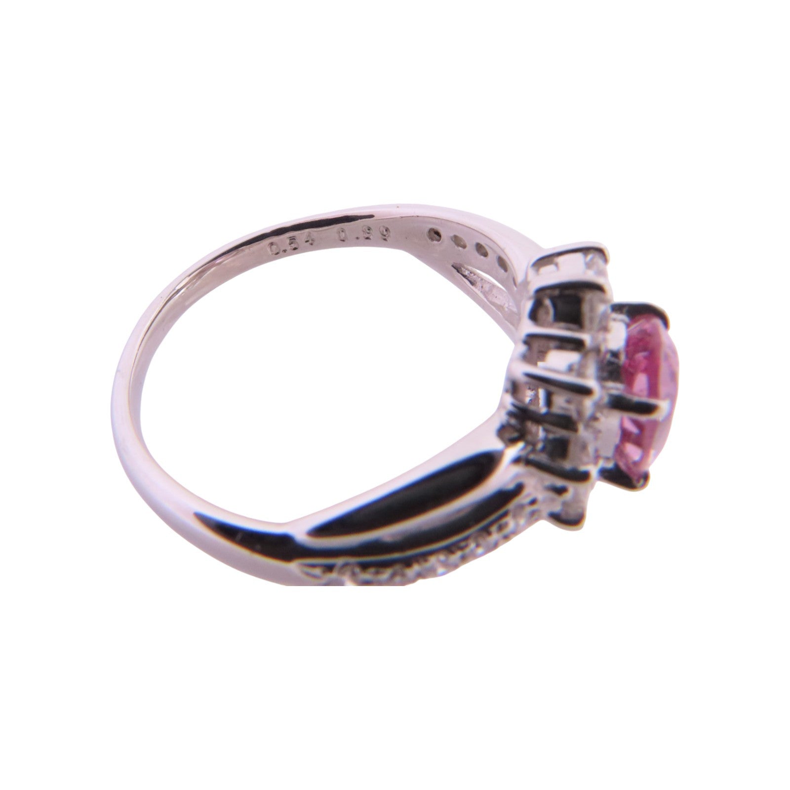 JEWELRY 【激減優惠】PT900鉑金/粉紅色尖晶石/鑽石Pink Spinel Diamond Ring戒指US#6