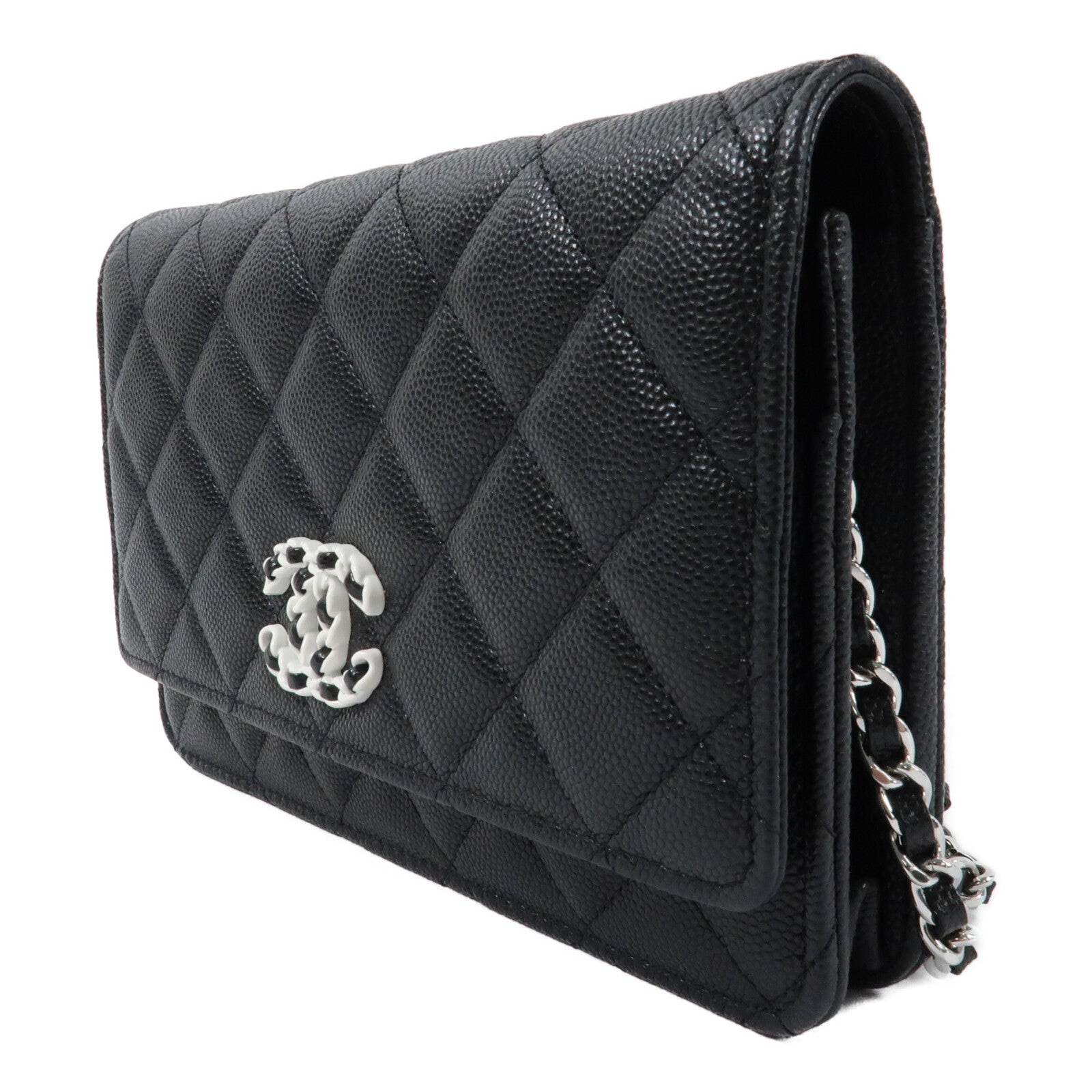 CHANEL 牛皮皮革WOC Wallet On Chain銀扣鏈帶肩背袋