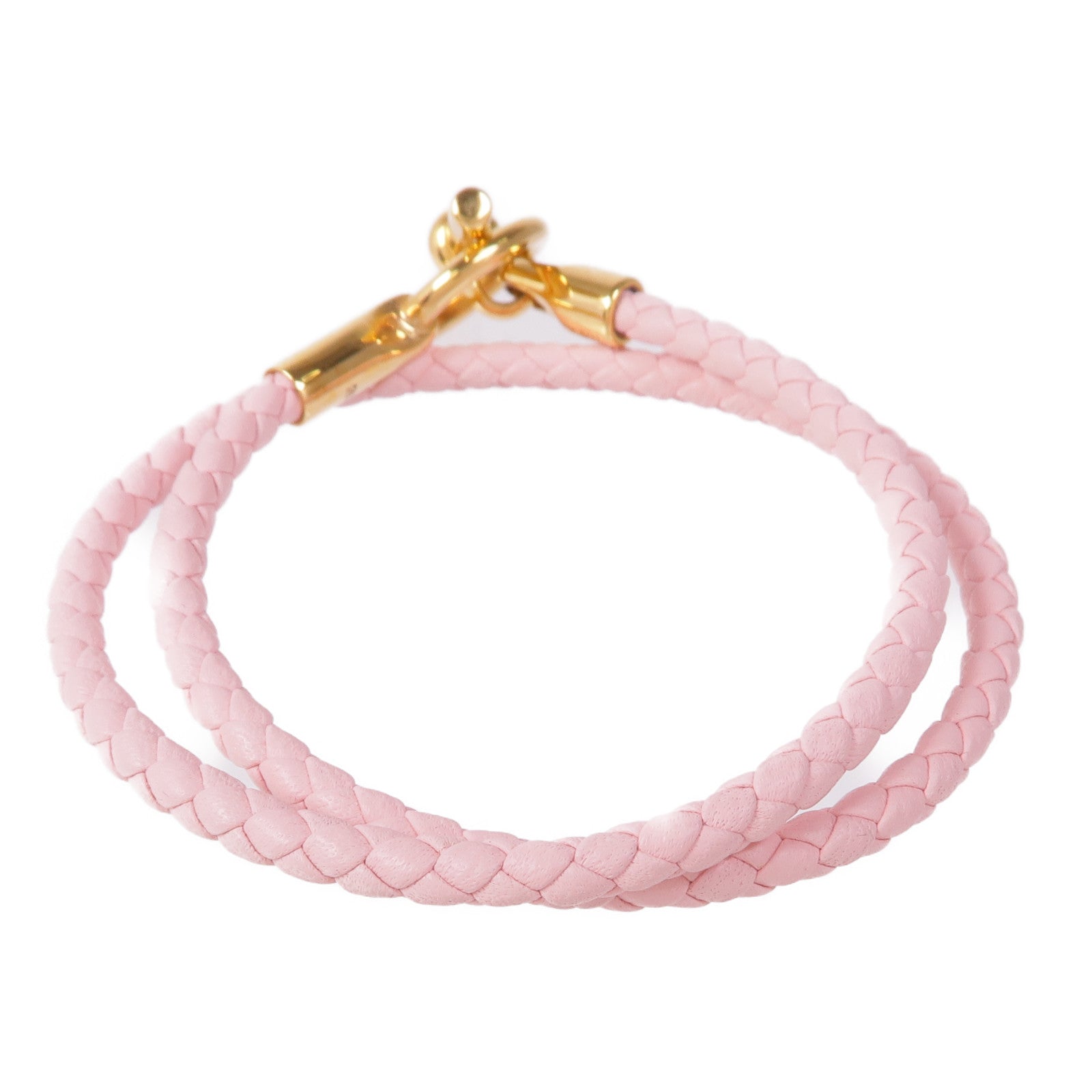 HERMES 牛皮皮革Glenan Double Tour Bracelet手鏈Rose Sakura