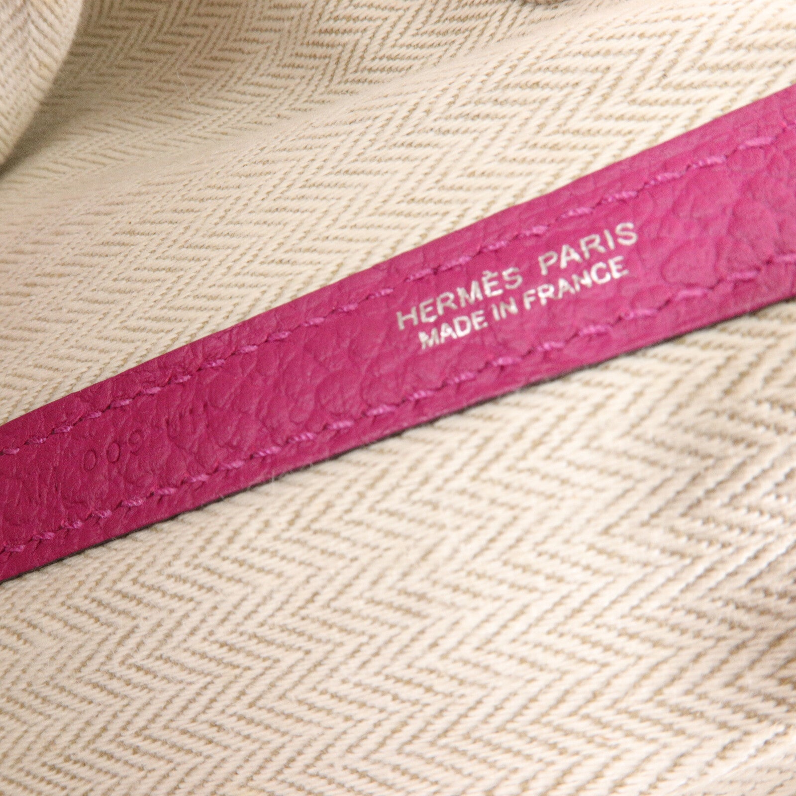 HERMES Country皮革Garden Party PM手挽袋Rose Pourpre