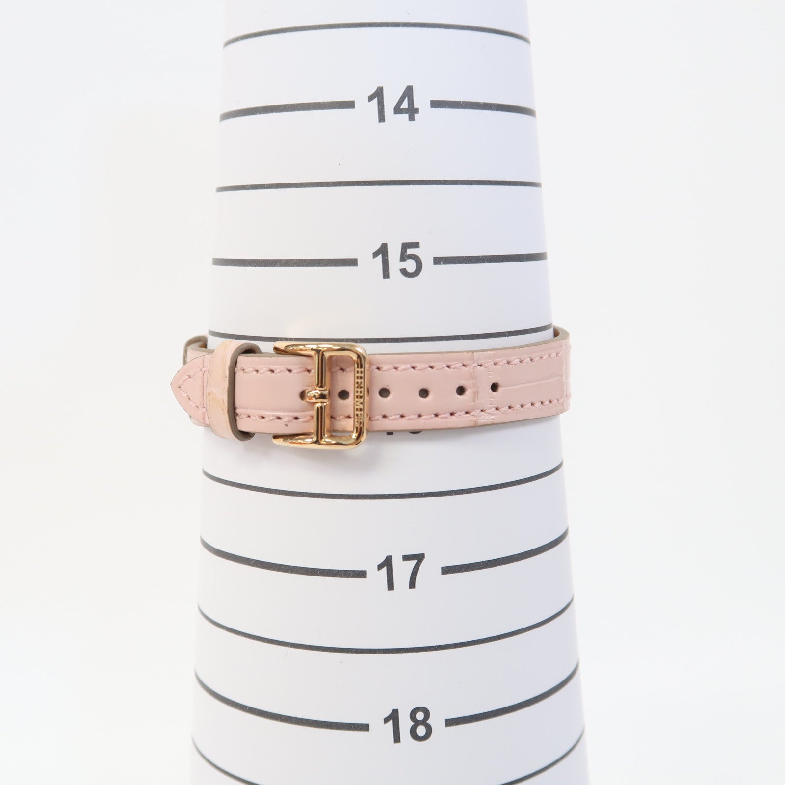 HERMES Heure H Mini Model 21mm不鏽鋼/皮革帶手錶石英機芯粉紅色