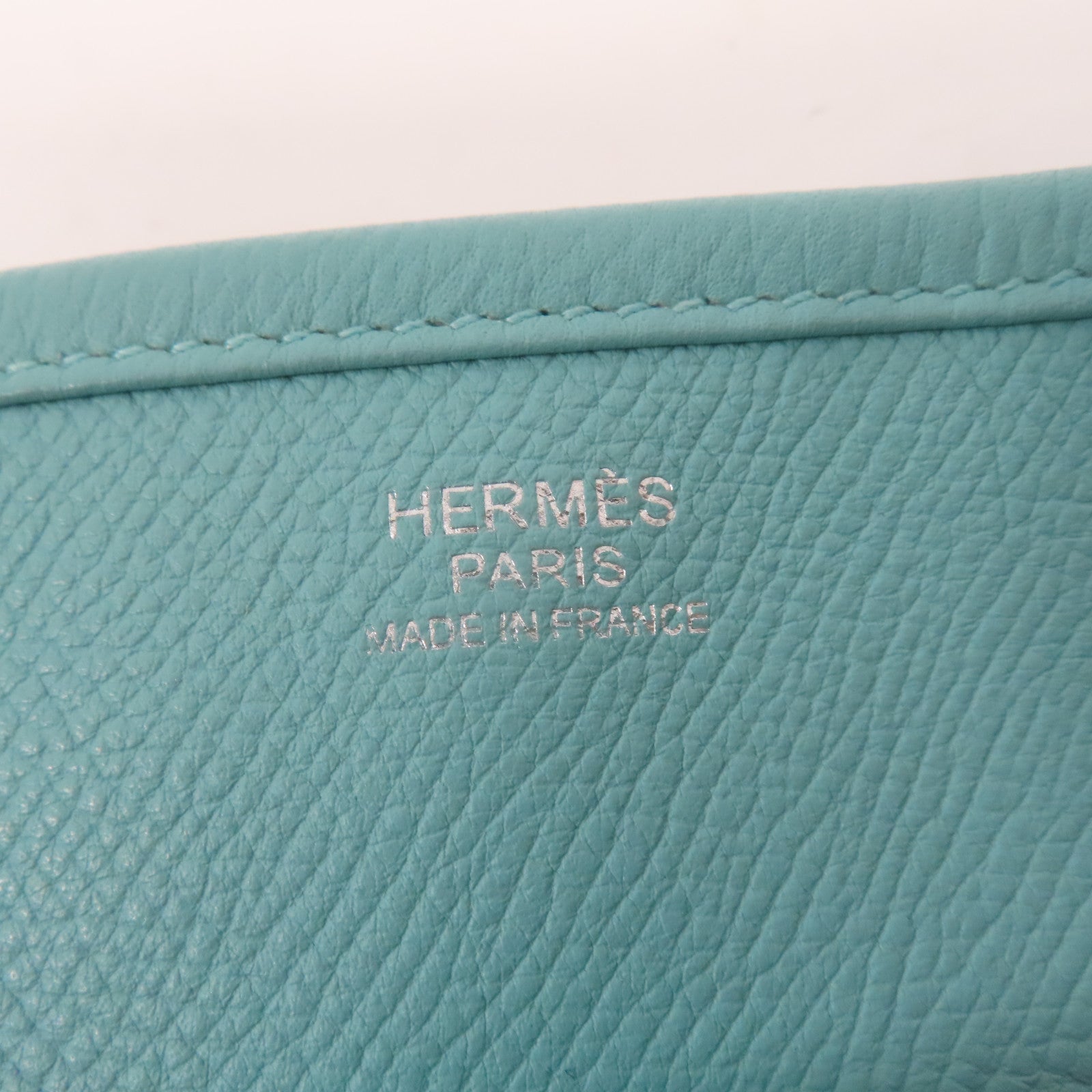 HERMES 【激減優惠】Epsom皮革Evelyne PM銀扣肩背袋環礁藍色