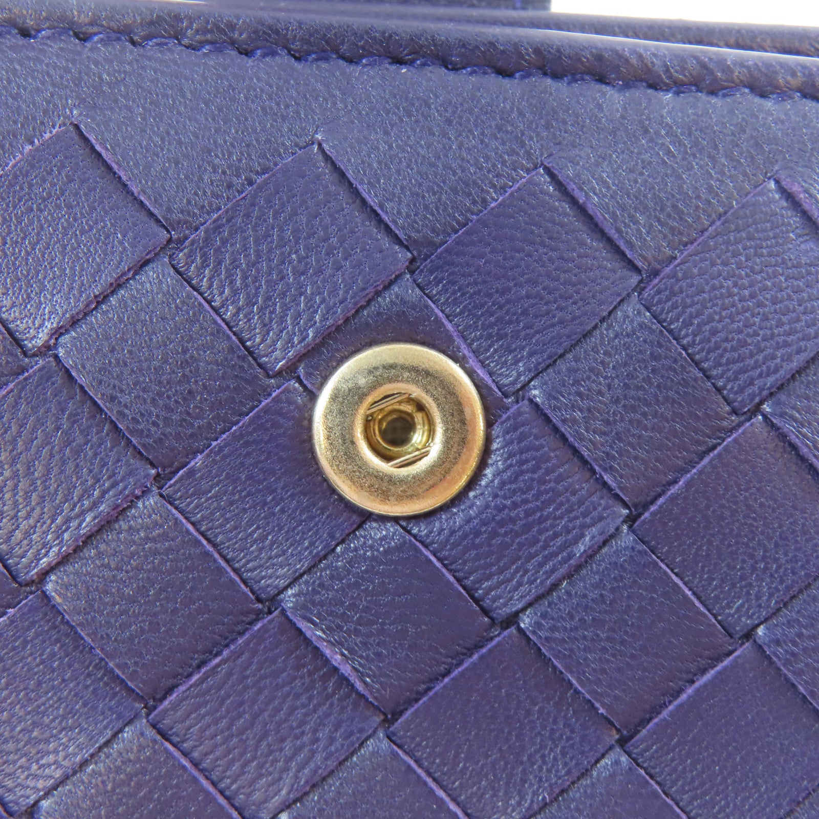 BOTTEGA VENETA 【激減優惠】羊皮皮革Wallet金扣錢包紫色