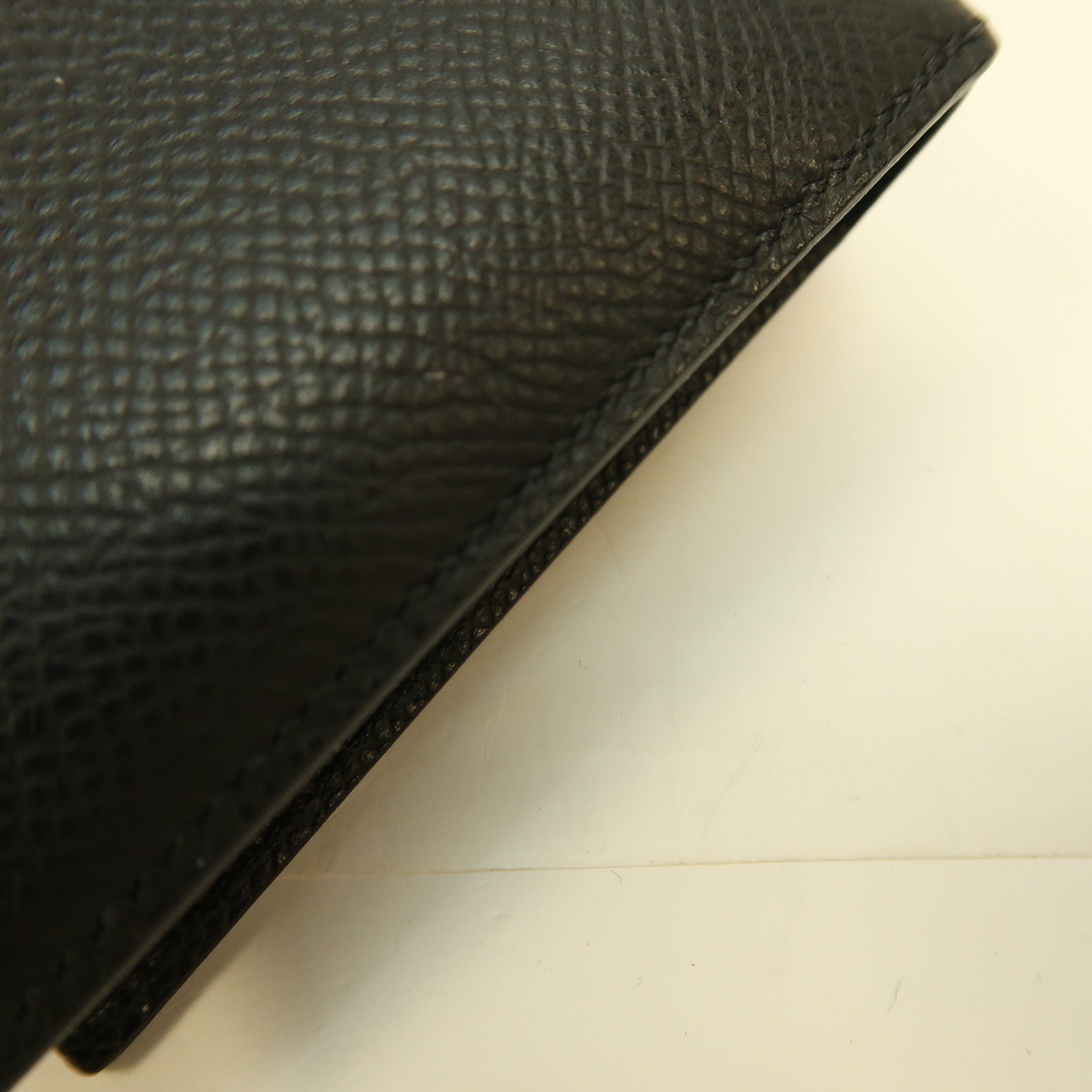 HERMES Epsom皮革Bearn Compact Wallet金扣錢包黑色