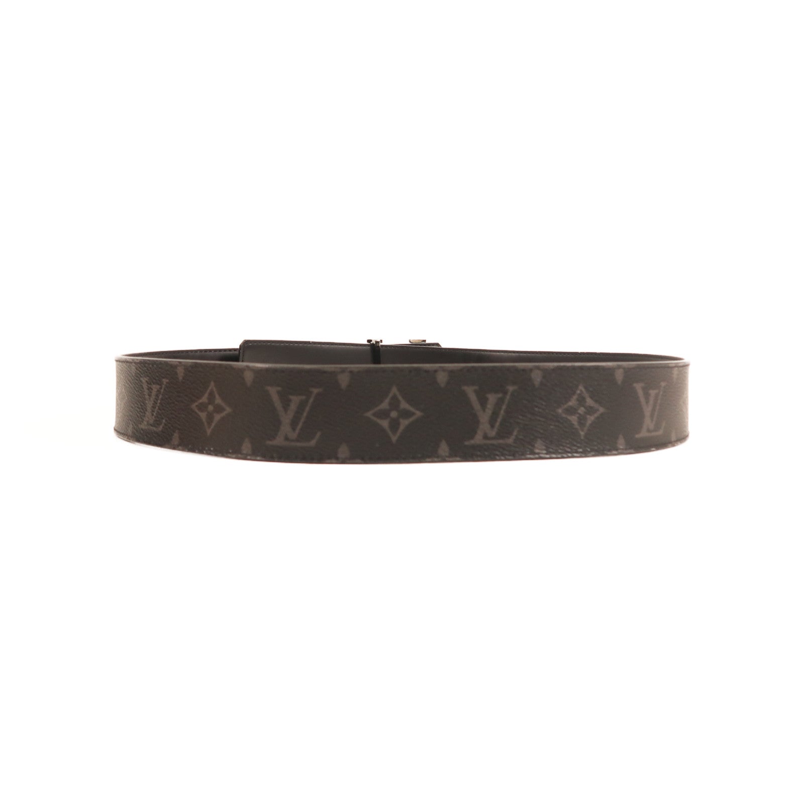 LOUIS VUITTON Monogram Eclipse Initiages 40銀扣皮帶
