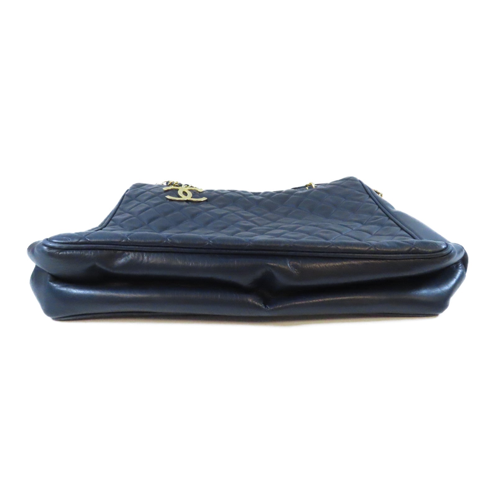 CHANEL 【均一特價】菱格羊皮皮革Chain Shoulder Bag金扣鏈帶肩背袋藍色