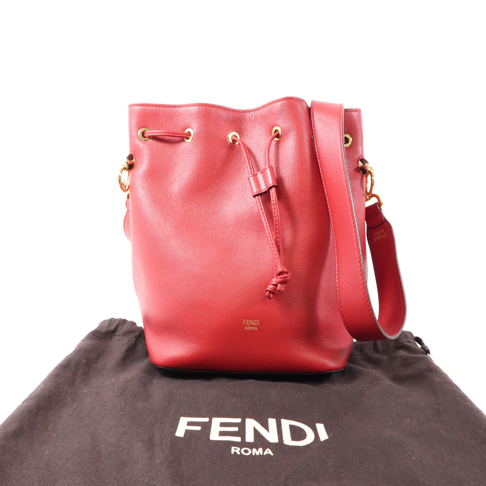 FENDI 牛皮皮革Mon Tresor金扣肩背袋