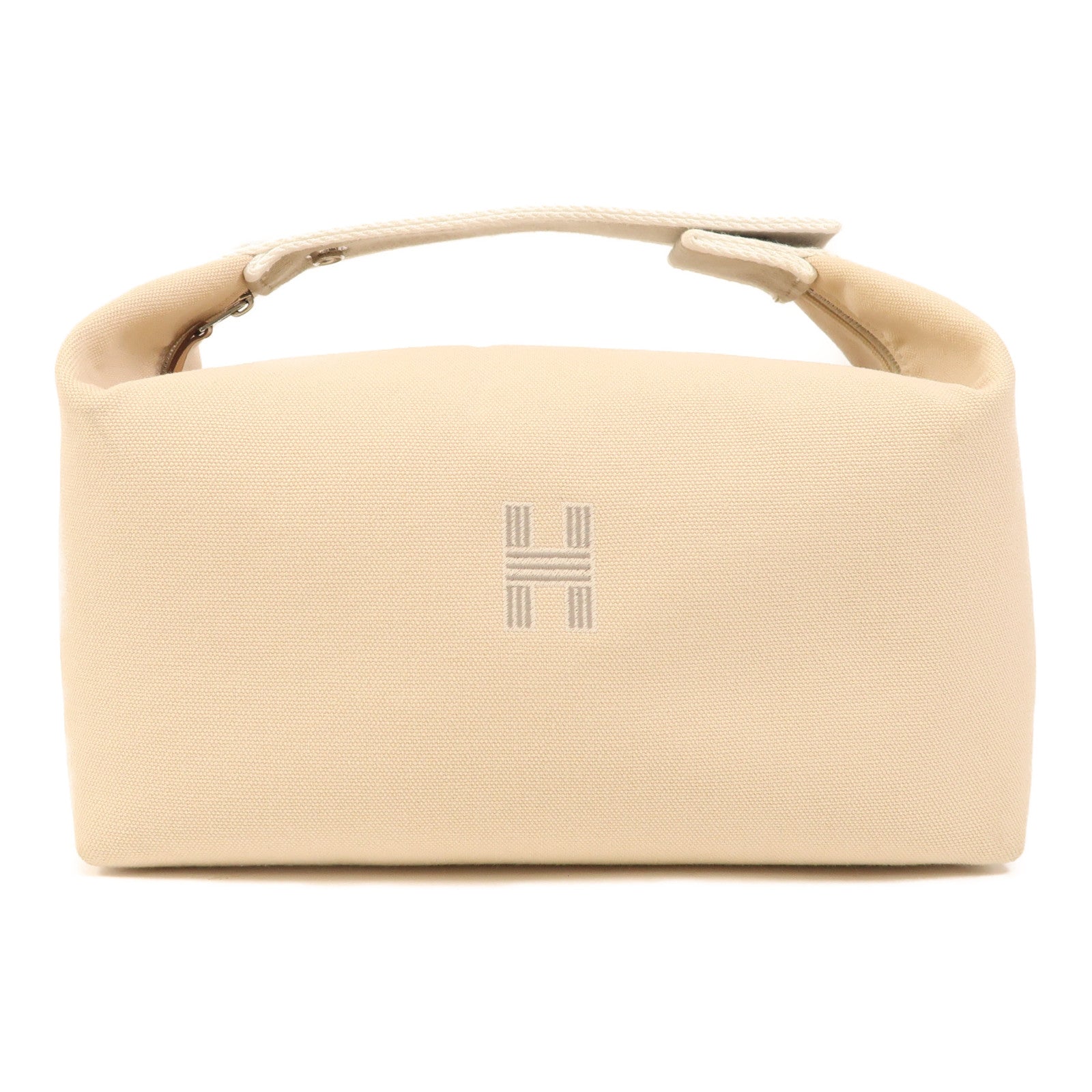 HERMES 帆布Bride A Brac GM銀扣手挽袋