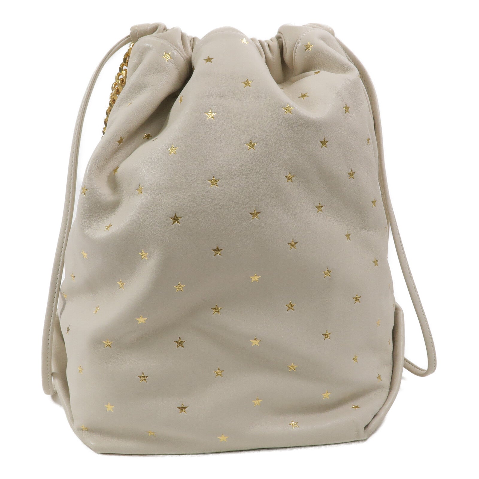 YVES SAINT LAURENT 羊皮皮革Teddy Drawstring Bag鏈帶肩背袋