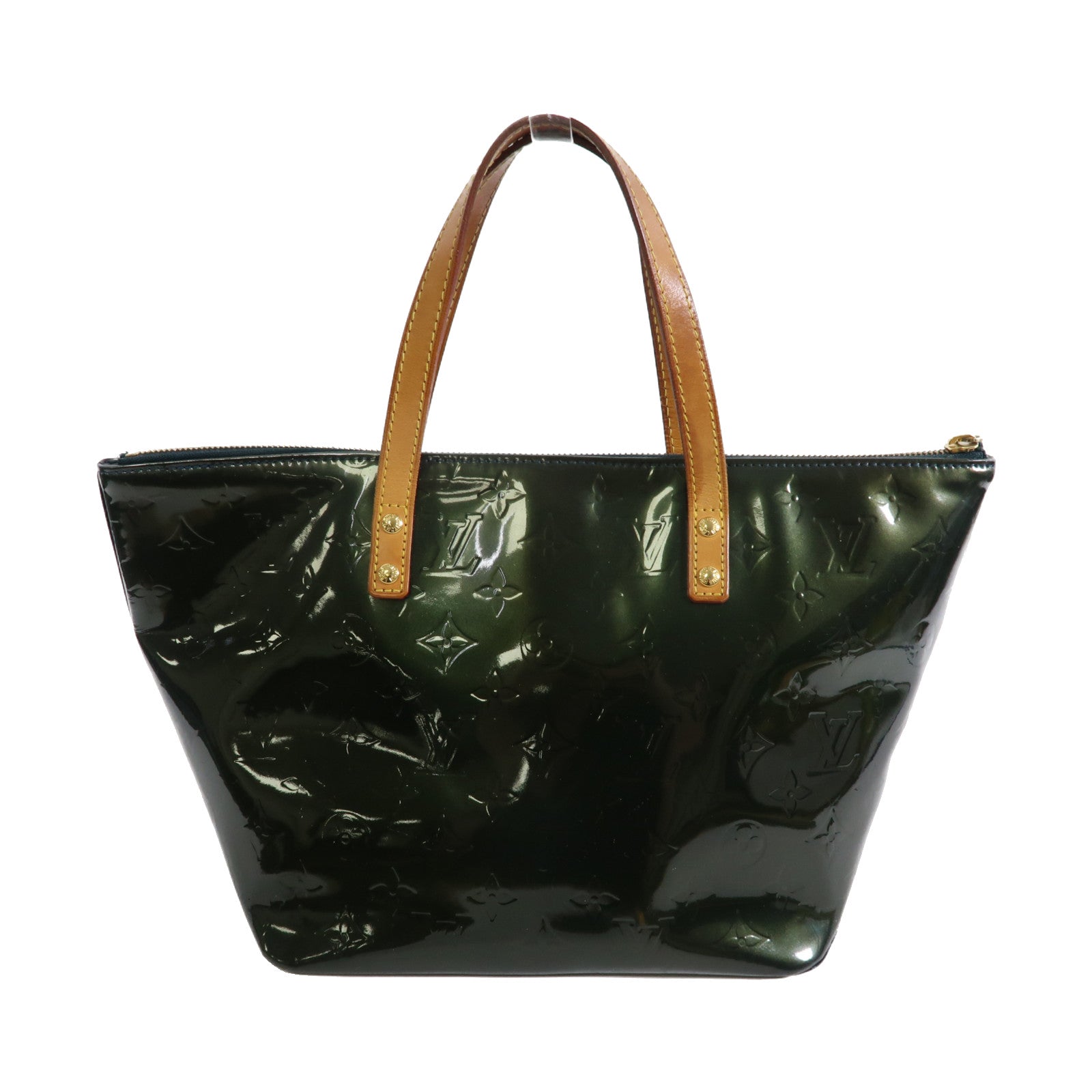 LOUIS VUITTON Vernis Bellevue PM金扣肩背袋綠色